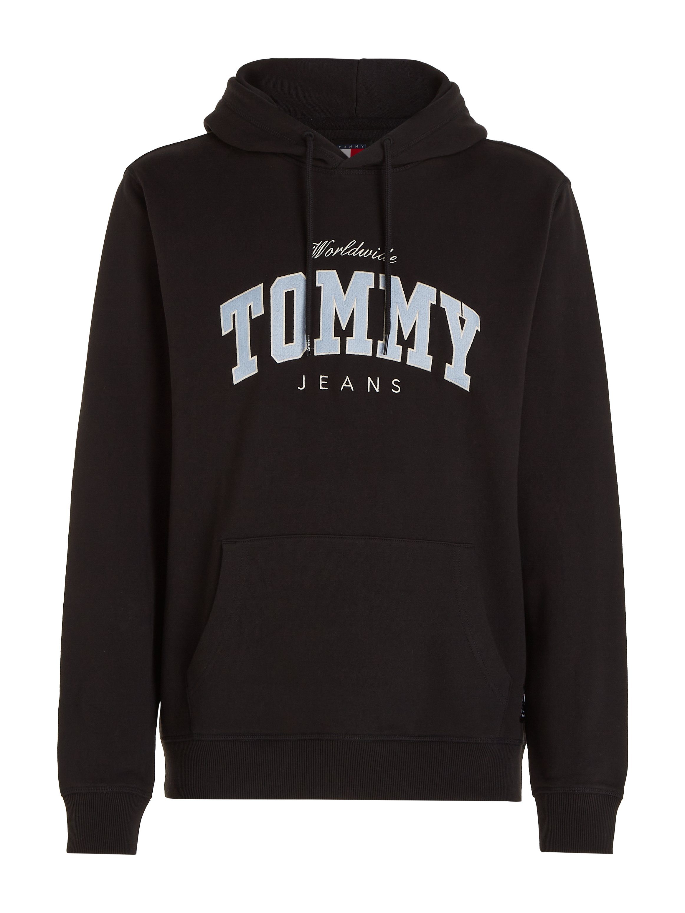 VARSITY TJM Jeans REG Tommy Kapuzensweatshirt mit HOODIE Kordel Black NY