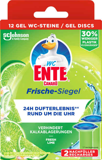 WC Ente Frische-Siegel Nachfüller, körbchenloser WC-Reiniger, 12 Gel WC-Steine WC-Reiniger