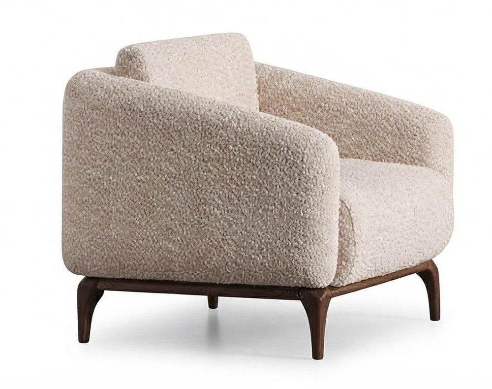 Xlmoebel Sessel Beiger Polstersessel Wohnzimmer Möbel Designer Weicher Stoffsessel (1-St., 1-tlg)