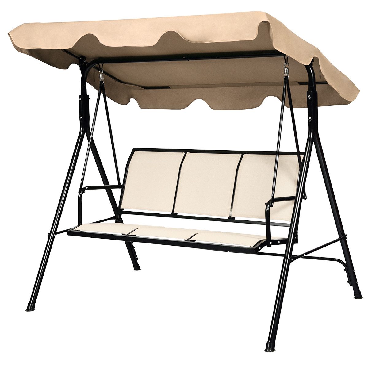 COSTWAY Hollywoodschaukel Gartenbank, 3-Sitzer, mit Sonnendach, günstig online kaufen