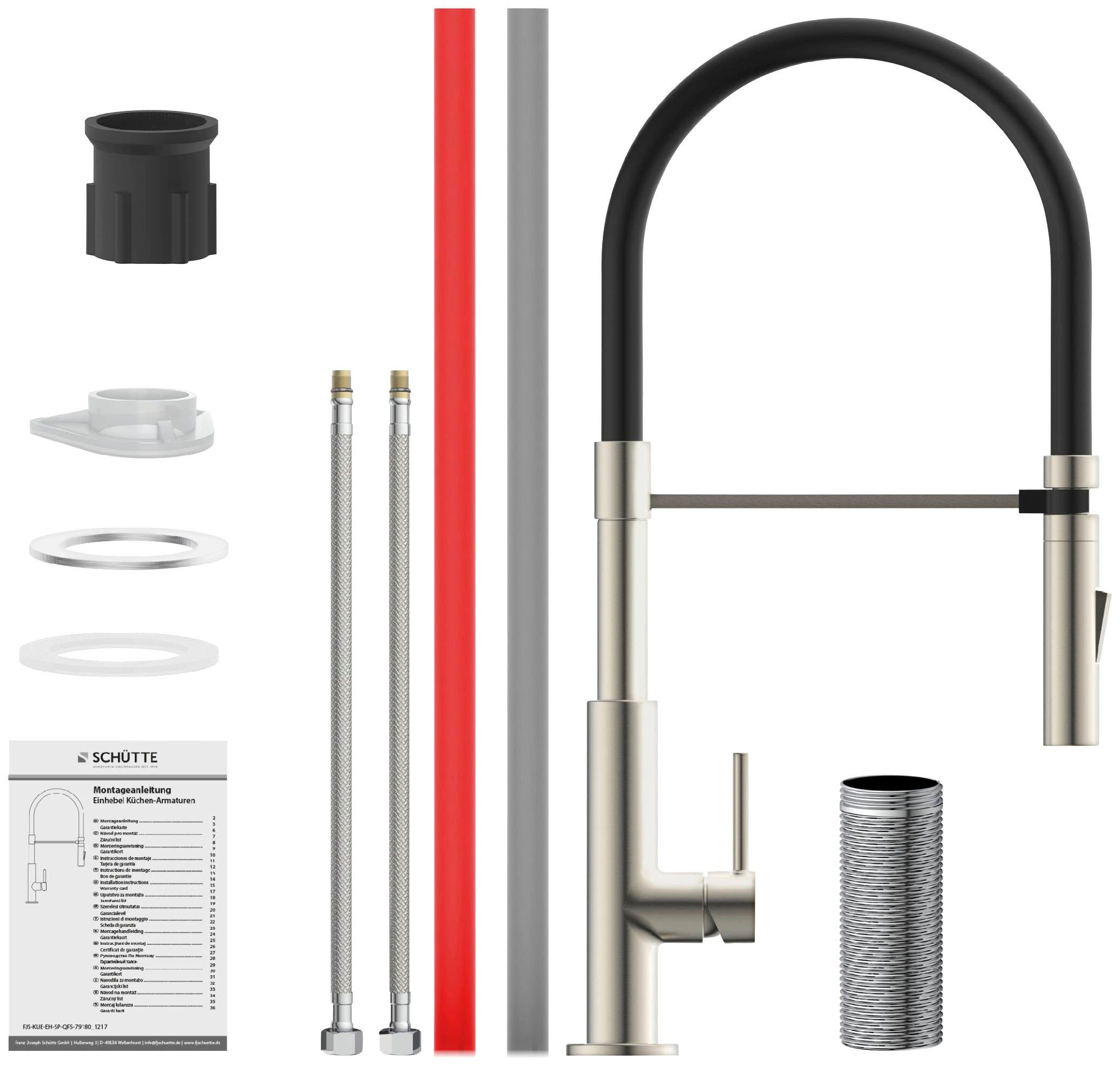 Schütte Spültischarmatur Design ausziehbar, 360° schwenkbar, Edelstahloptik günstig online kaufen