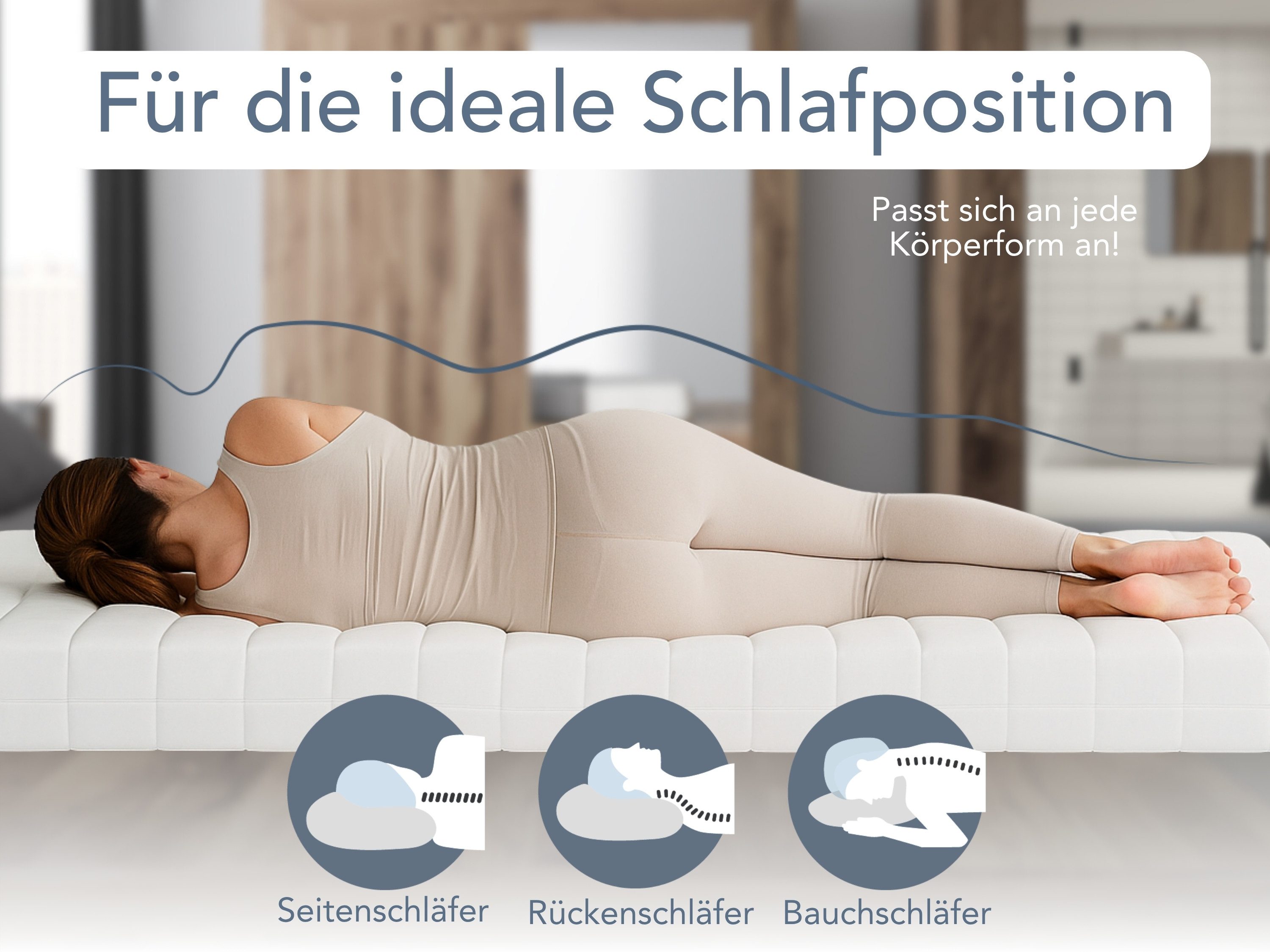 Kaltschaummatratze Punktelastische Matratze Pure, verschiedene Härtegrade - H2, H3 & H4, XDREAM, 11 cm hoch, allergikergeeignet, atmungsaktiv - unterschiedliche – Bild 4 von 5