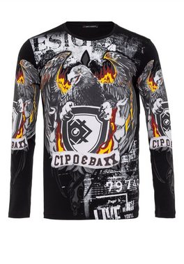 Cipo & Baxx Langarmshirt mit lässigem Print