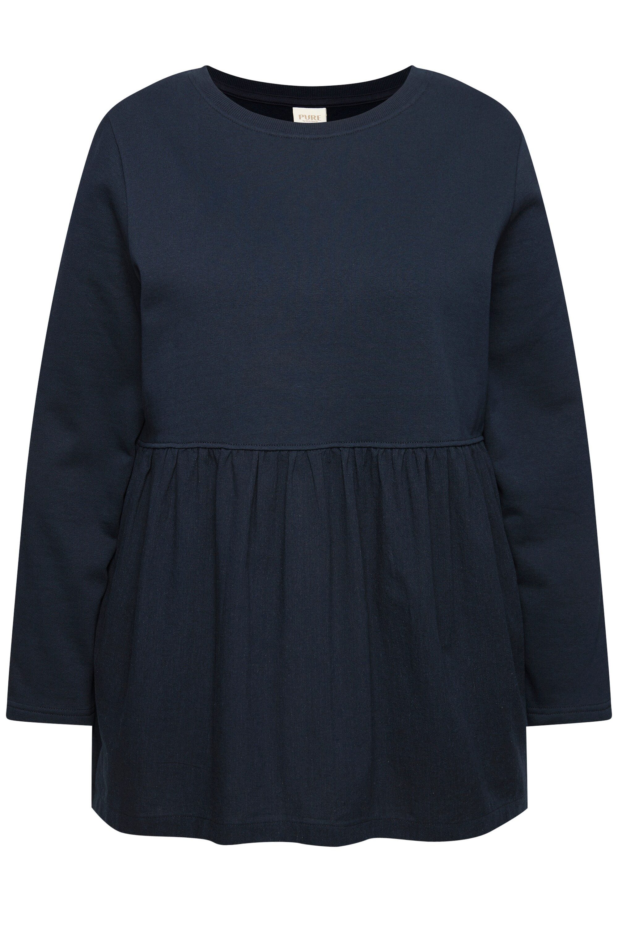 Ulla Popken Sweatshirt Sweatshirt A-Linie Rundhals günstig online kaufen