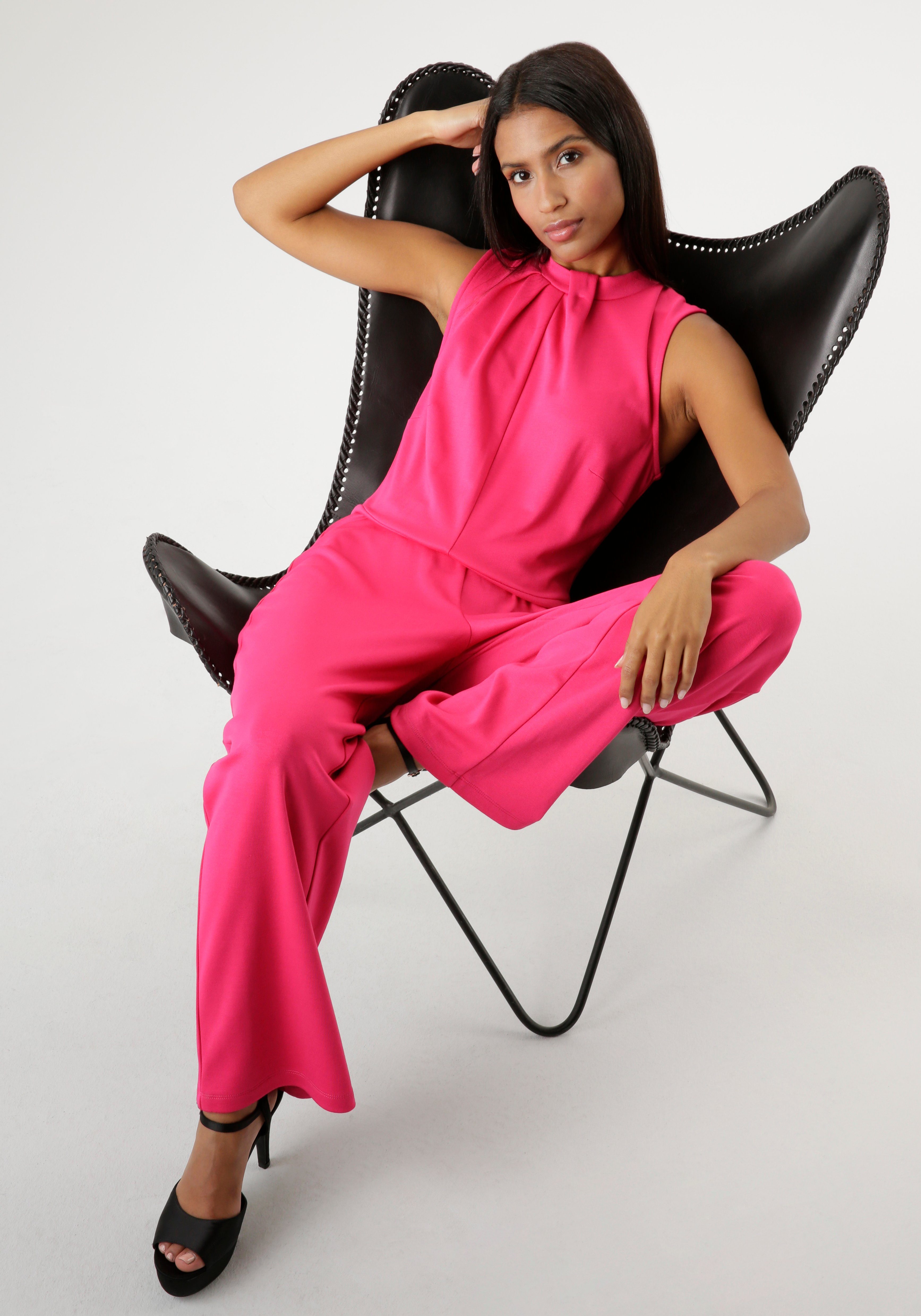 leg SELECTED NEUE Aniston Jumpsuit pink wide - KOLLEKTION