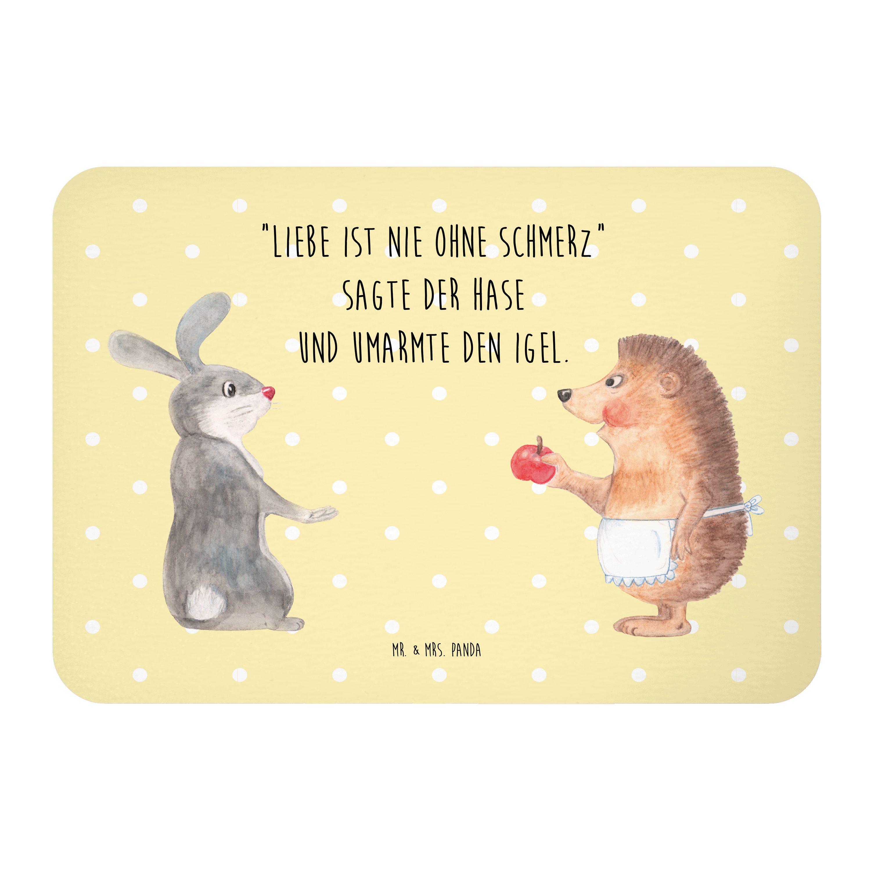 Mr. & Mrs. Panda Hase Igel Gelb Pastell Geschenk, Liebe