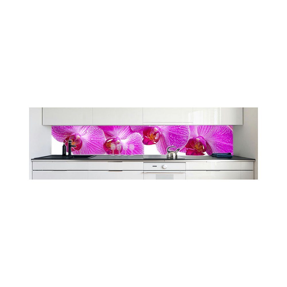 Hart-PVC Küchenrückwand Premium DRUCK-EXPERT mm selbstklebend 0,4 Orchideen Blüte Küchenrückwand
