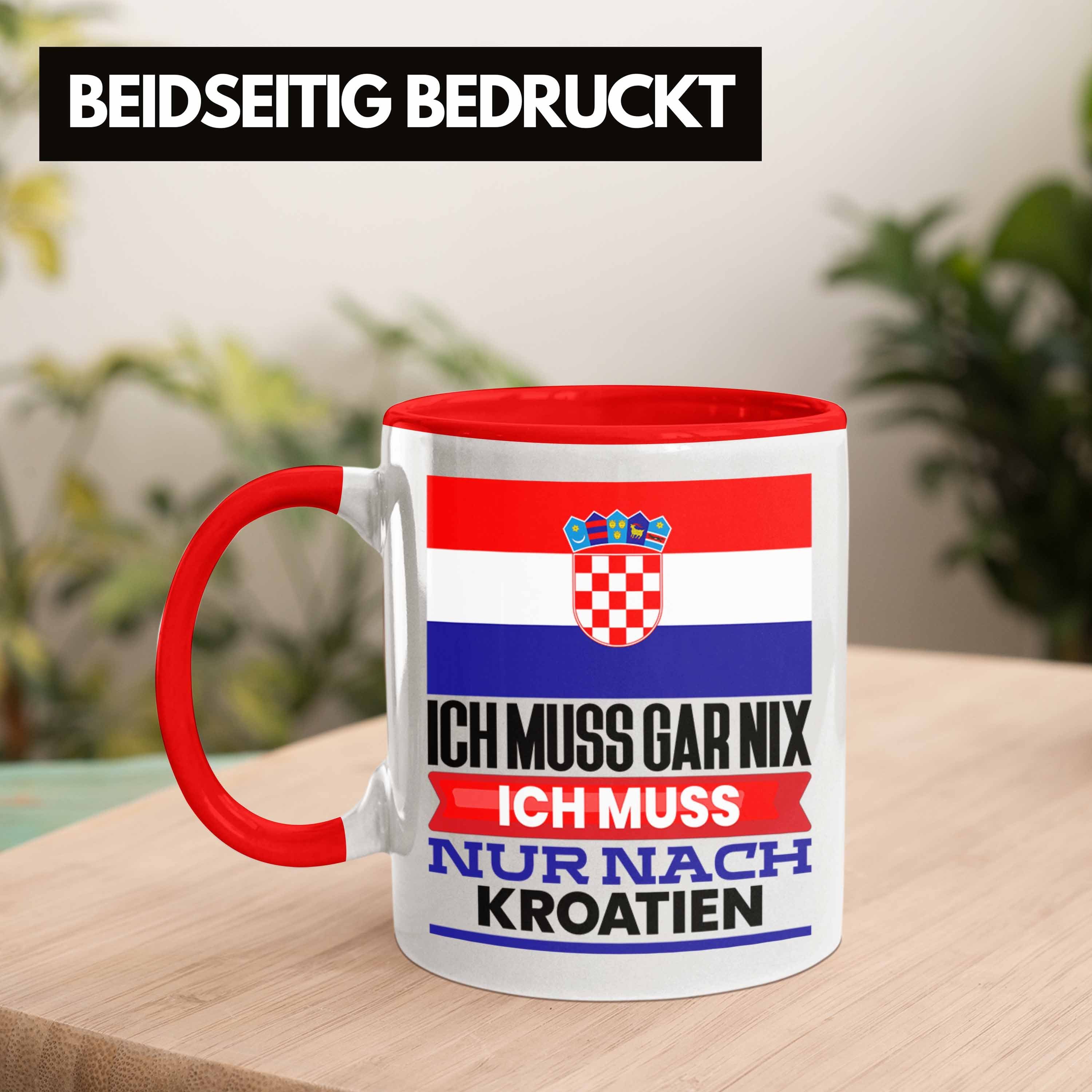 Trendation Tasse Kroatien Tasse Kroaten Geschenkidee Rot Urlaub Ich Geschenk Geburtstag für