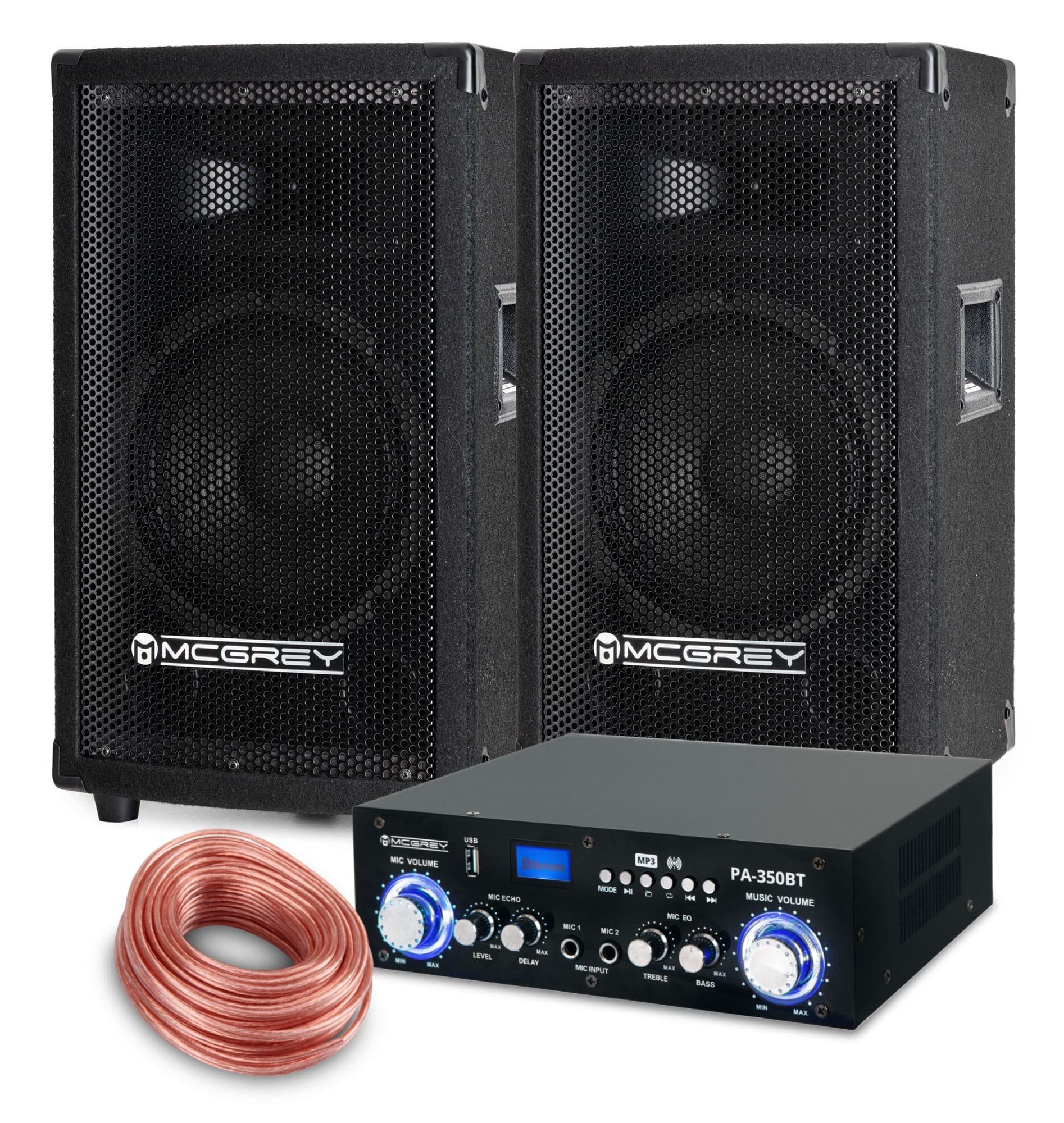 Partyboxen Party-Lautsprecher (Bluetooth, W, inkl. PA McGrey zoll) DJ - Komplettset 20cm (8 Anlage Endstufe) 300