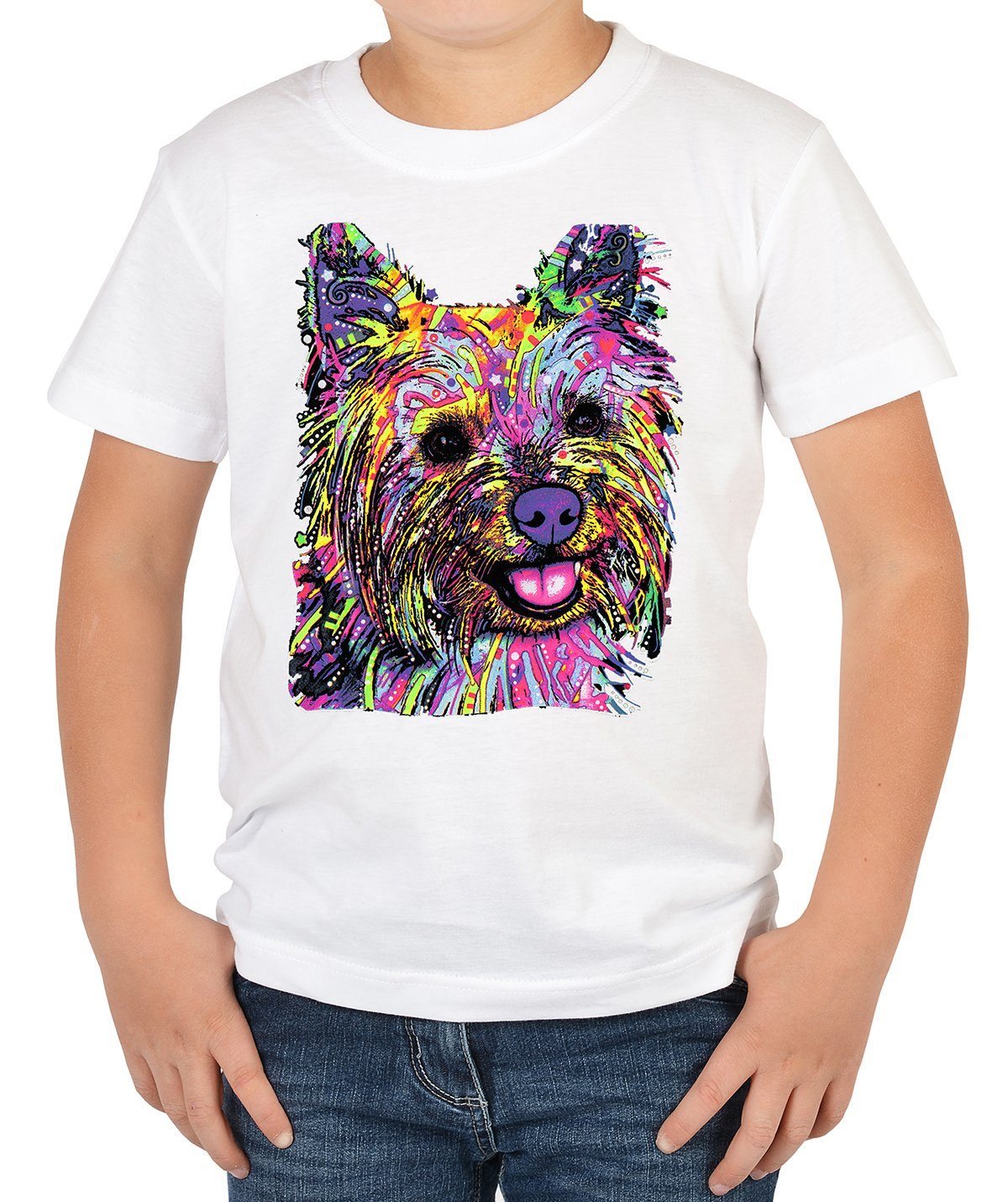 Kinder Shirts Tini - Shirts Print-Shirt Yorkshire Terrier Kinder Tshirt buntes Hundemotiv Kindershirt : Yorkie