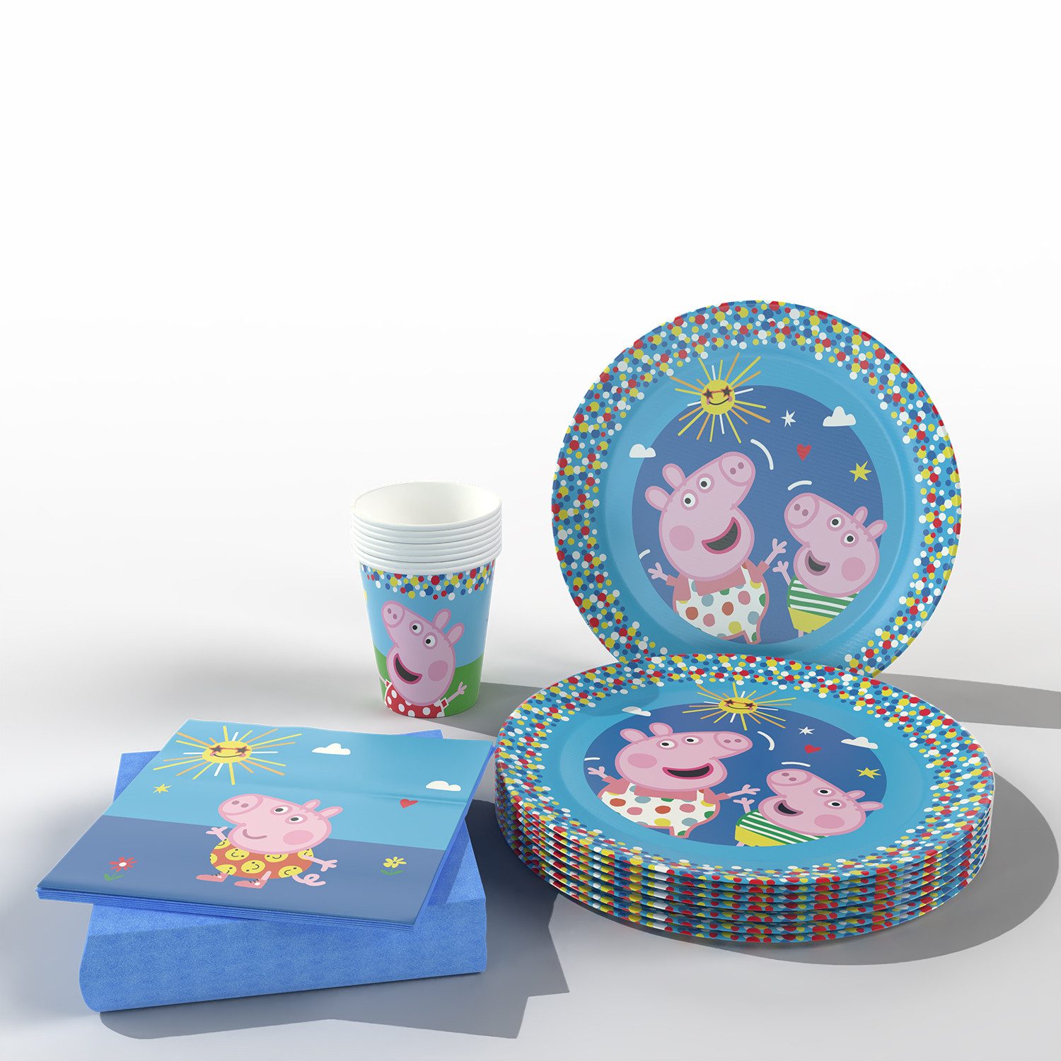 Party Factory Dekoteller Peppa Pig Party-Set Einweggeschirr 36-teilig, für günstig online kaufen
