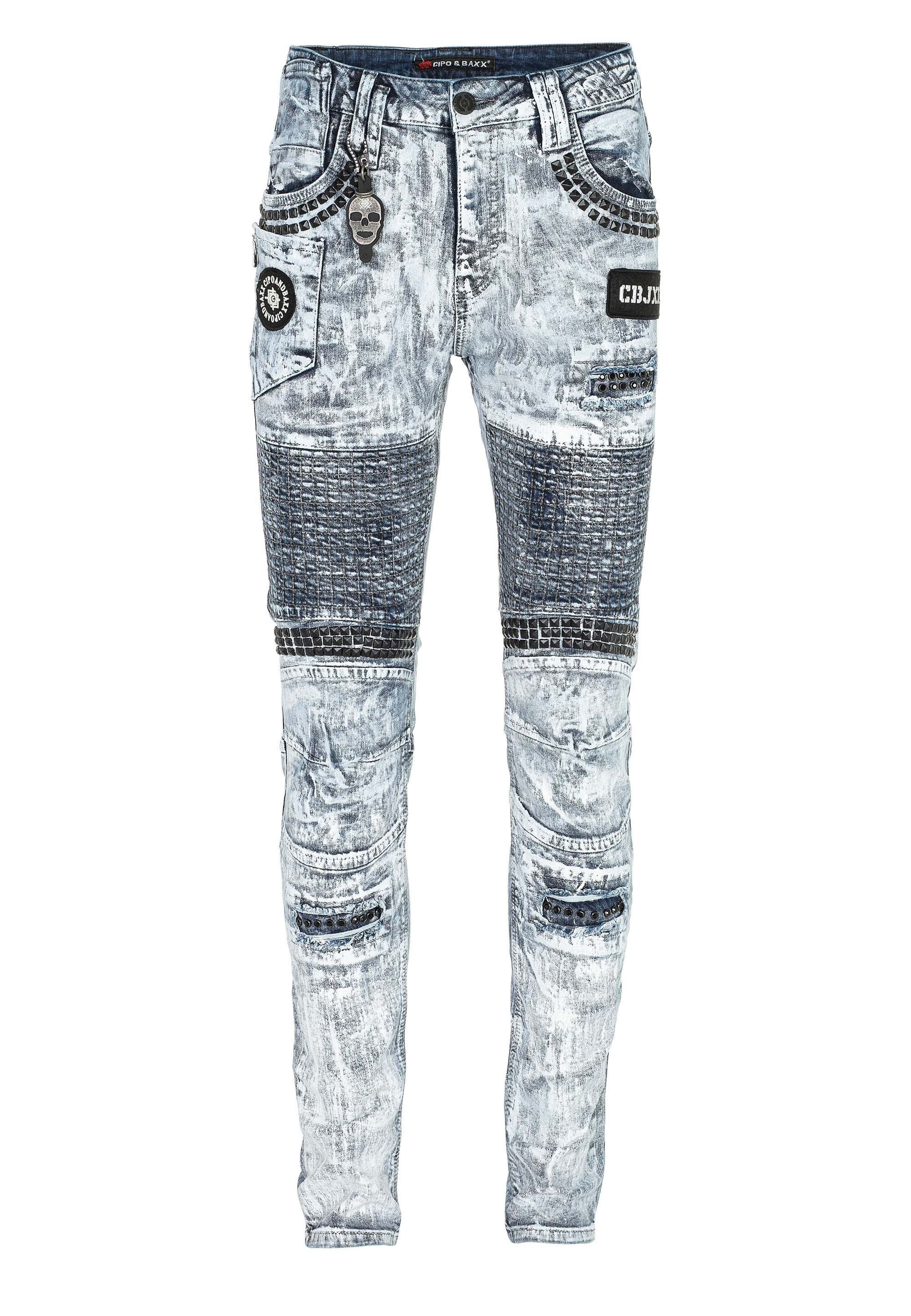 Cipo & Baxx Slim-fit-Jeans Jeans mit Ziersteinen günstig online kaufen