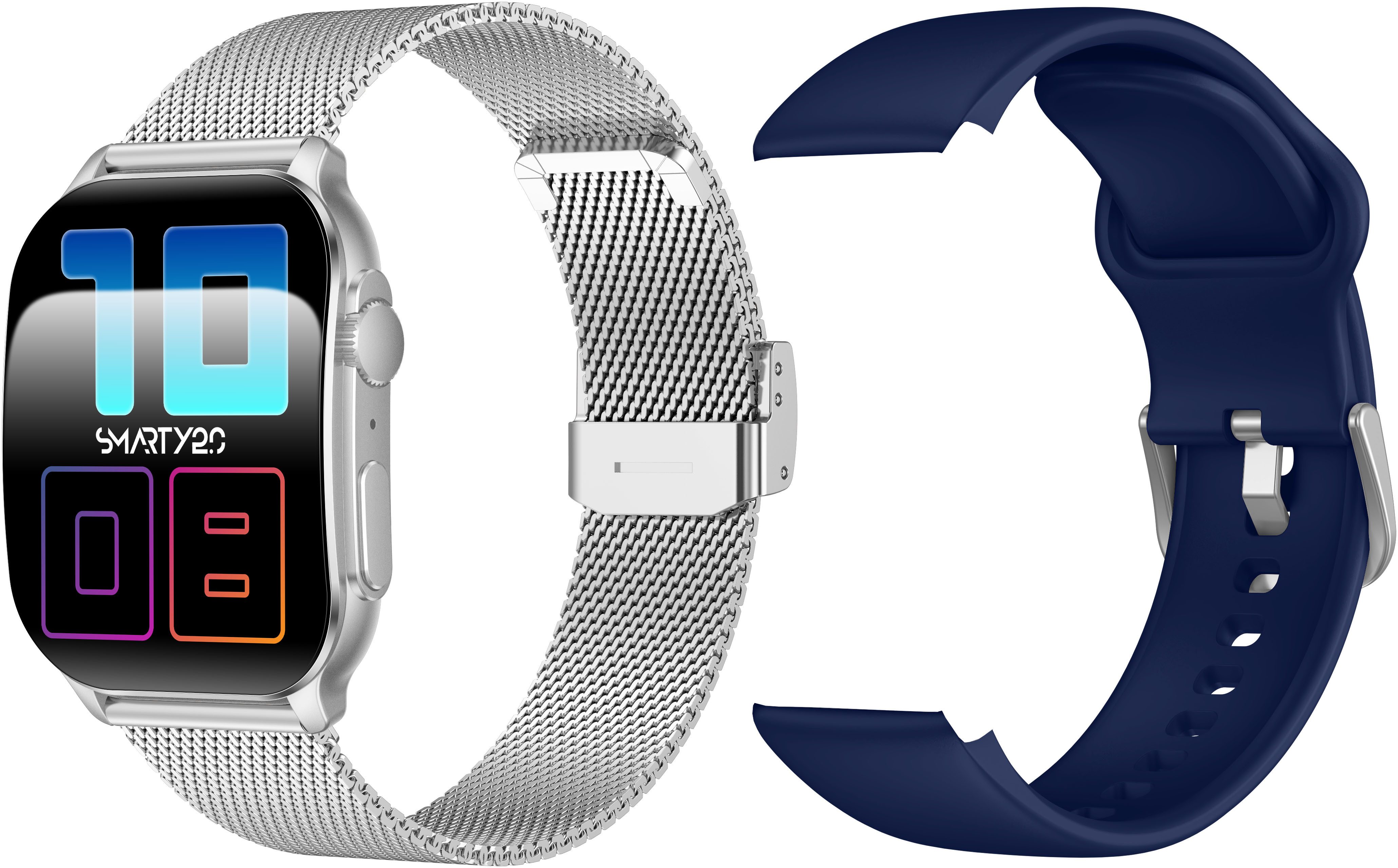 SMARTY 2.0 Smartwatch Set, 2-tlg., mit Wechselband, Armbanduhr, Damenuhr, Herrenuhr, Android5.0+, Apple iOS 9.0+