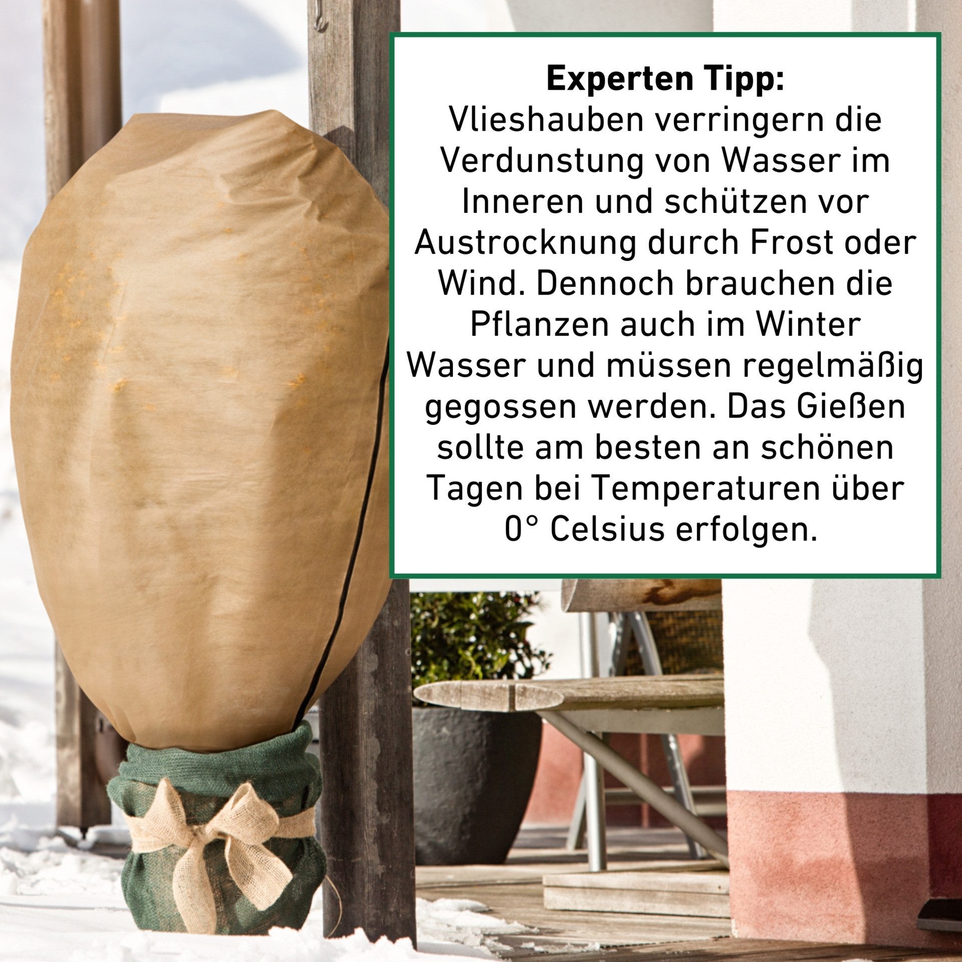 Windhager Winterschutzvlies Protect XXL, Gartenvlies zum Abdecken von Pflanzen, beige, (1-St), Frostschutzvlies mit Kordelstopper und Reißverschluss, 1,4 x 2 m