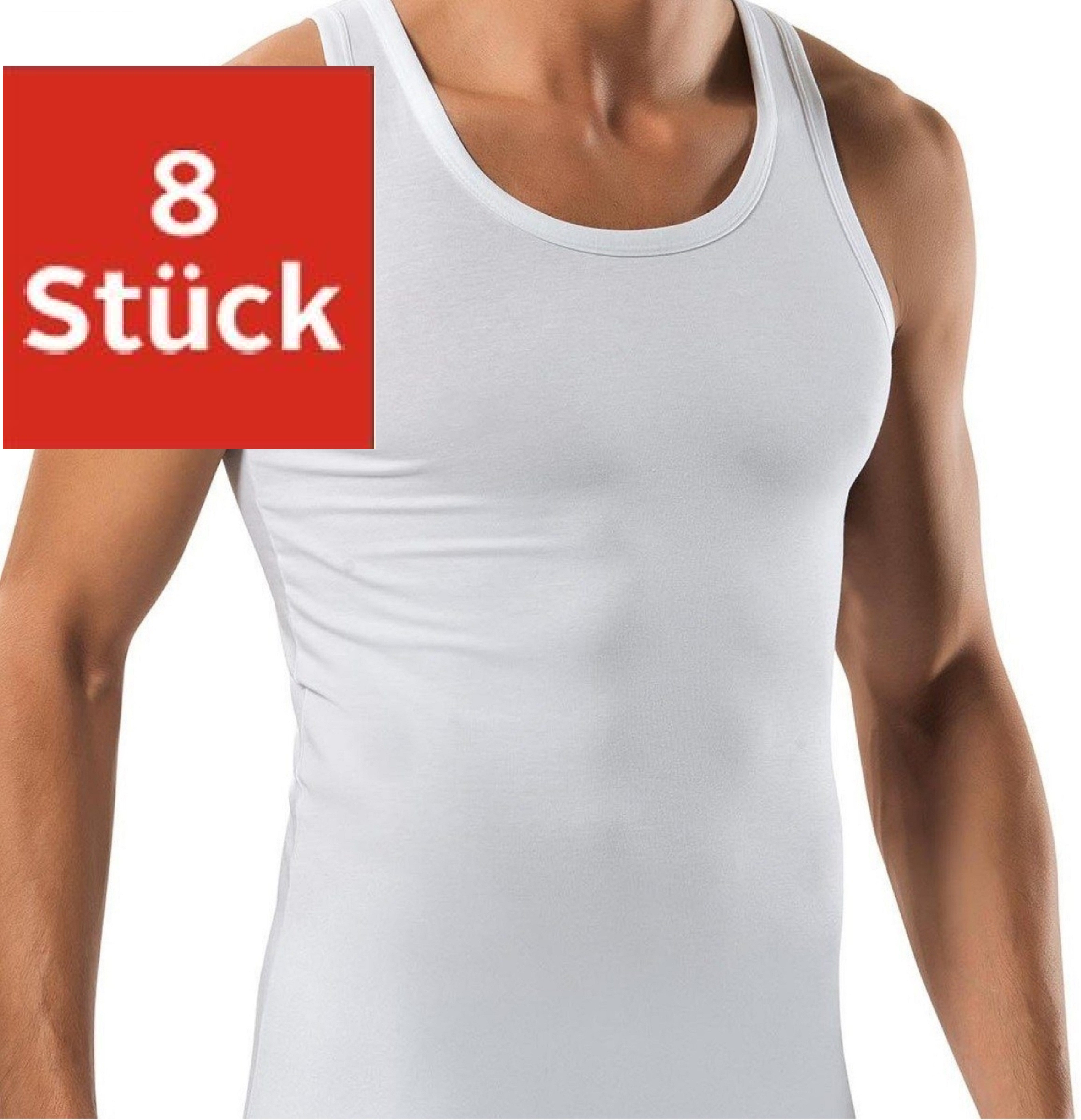 DDOnlineShop Unterhemd 8er Sparset Tank-Top für Herren, 100% Baumwolle (Spa günstig online kaufen