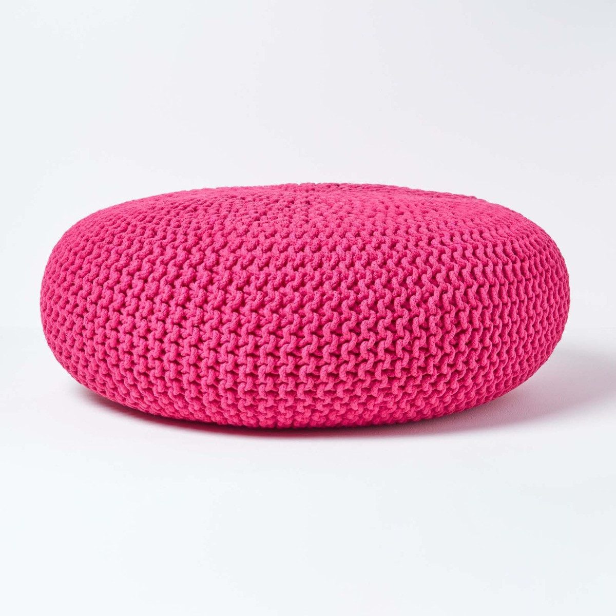 Pouf Großer Strickpouf 100% Baumwolle, pink