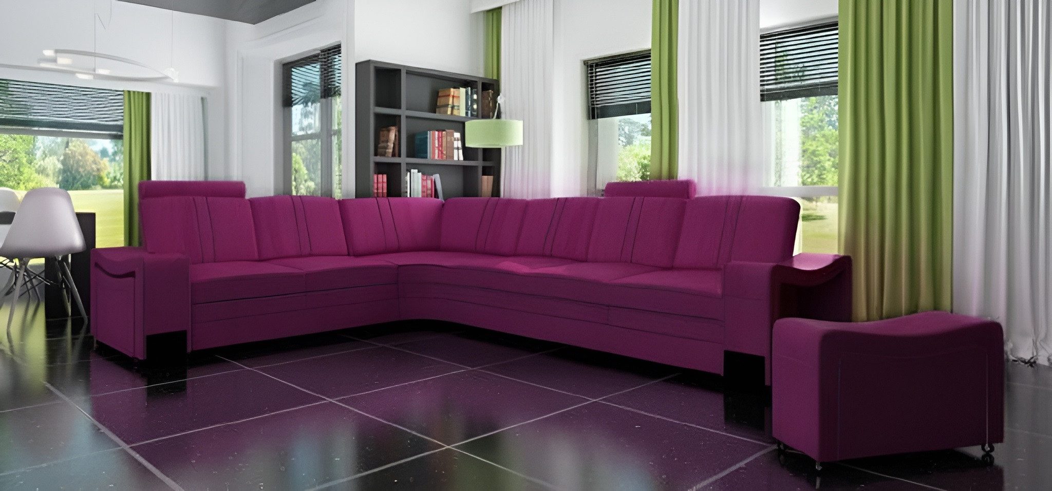 Xlmoebel Ecksofa Stoffcouch mit USB-Ladestation und modernem Design, Hergestellt in Europa