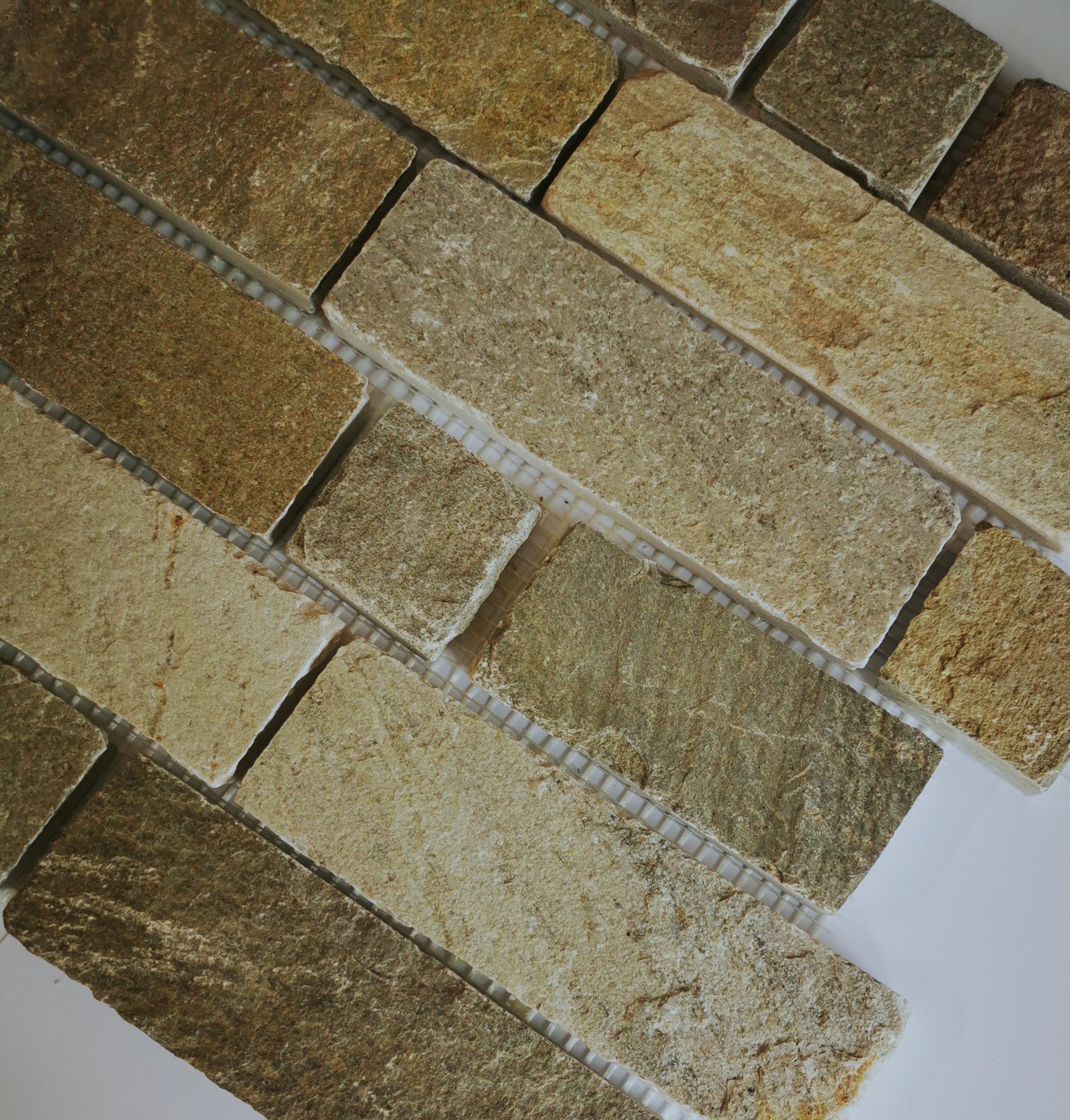 Mosani Mosaikfliesen Schiefer Mosaik Fliese Naturstein Brick hell beige Mosaikplatte