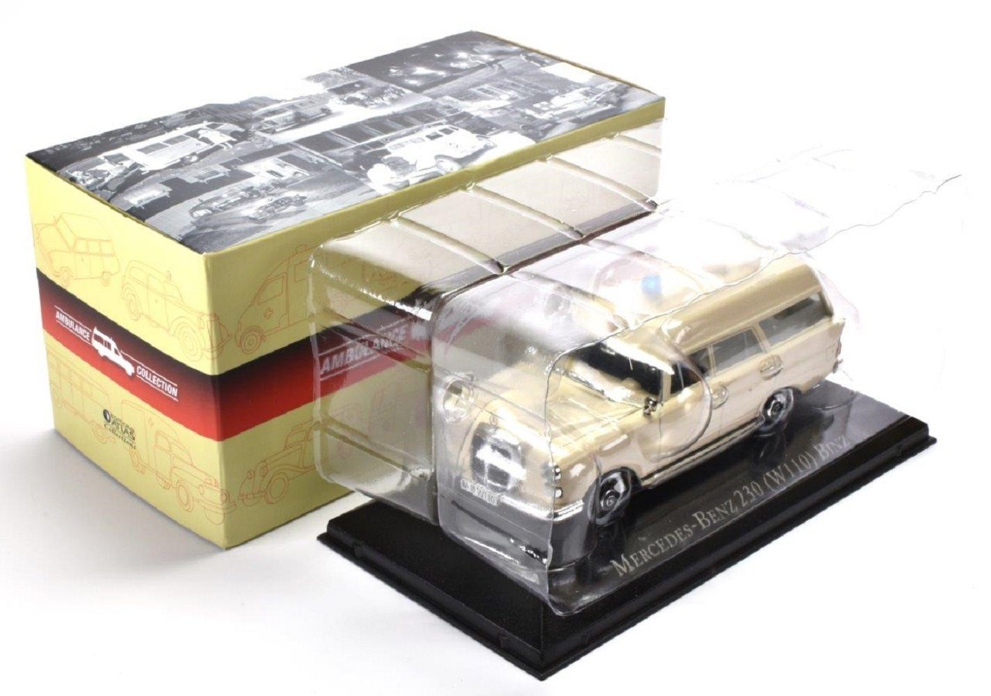 Editions Atlas Sammlerauto Krankenwagen Ambulanz Mercedes Benz 230 W110 Binz Ambulance creme 1:43, Maßstab 1:43