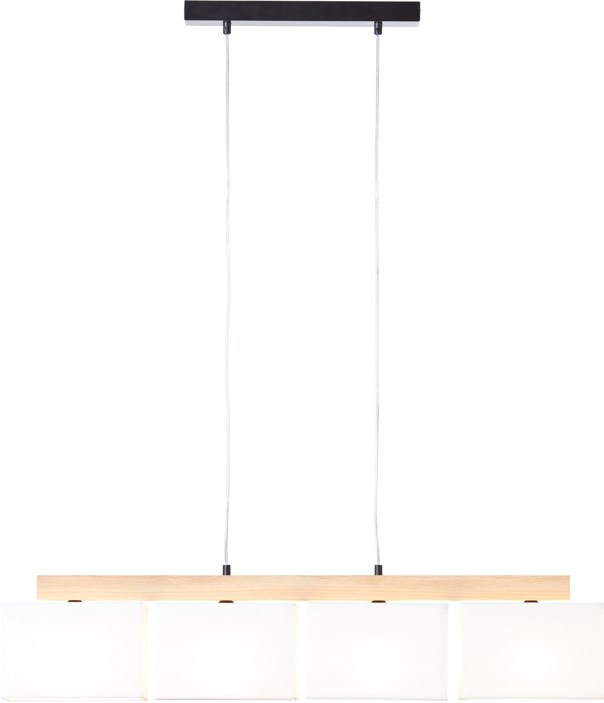Brilliant Pendelleuchte Rayan, ohne Leuchtmittel, Stoffschirme, H 113 cm, B 95 cm, 4 x E27, eiche geölt/weiß
