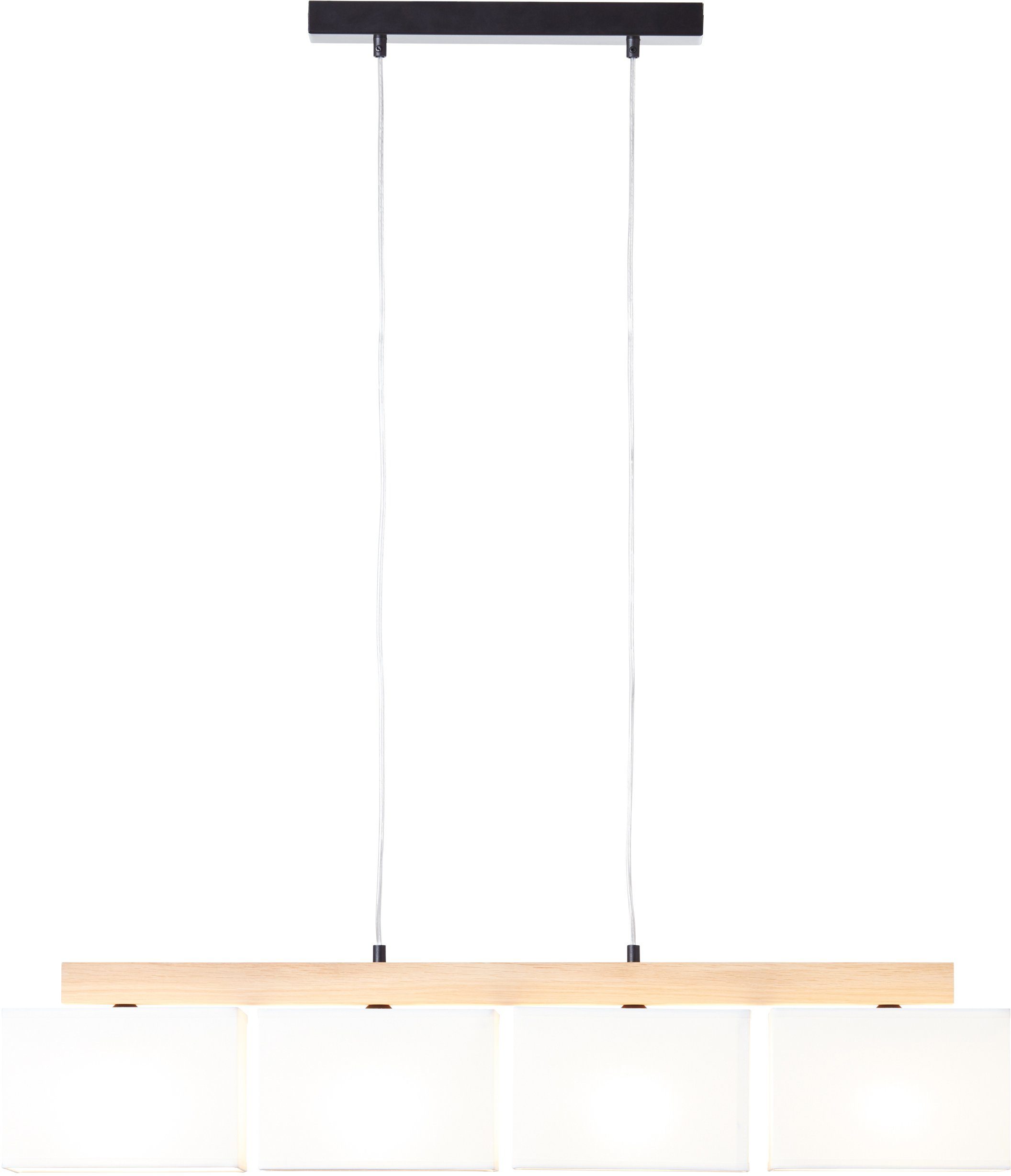 Brilliant Pendelleuchte Rayan, ohne Leuchtmittel, Stoffschirme, H 113 cm, B  95 cm, 4 x E27, eiche geölt/weiß