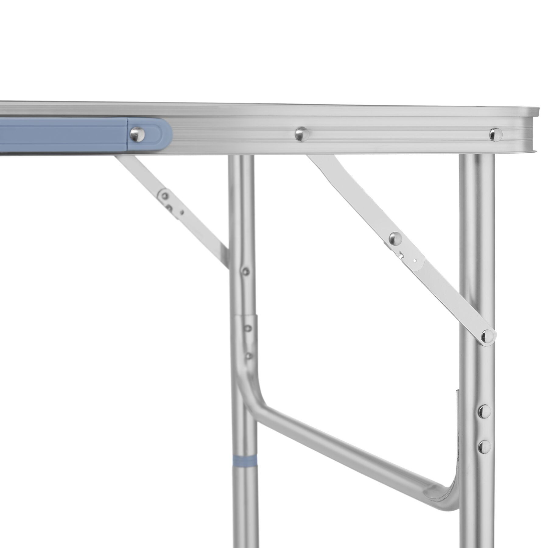 tectake Campingtisch Outdoor-Klapptisch, 75 x 55 x 68 cm, klappbar und wetterfest (Falttisch Lothar, 1-St., in grau), anschraubbare, höhenverstellbare Beine und Füße, mit Tragegriff