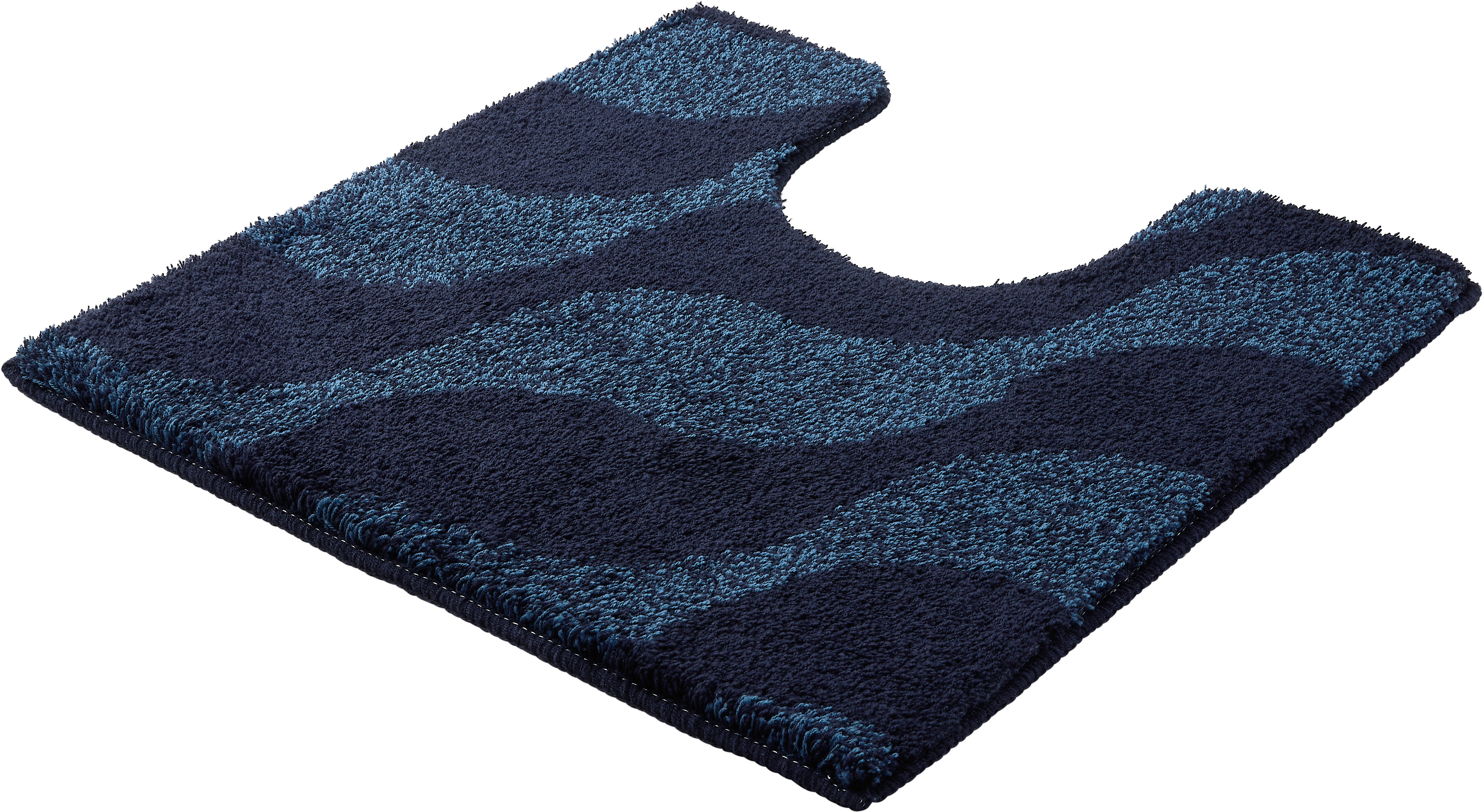 Kleine Wolke Badematte »Onda«, Höhe 15 mm, rutschhemmend beschichtet, fußbodenheizungsgeeignet, Polyacryl, quadratisch, WC-Vorleger mit Ausschnitt, Badteppich, modernes Ton in Ton Wellendesign, flauschig