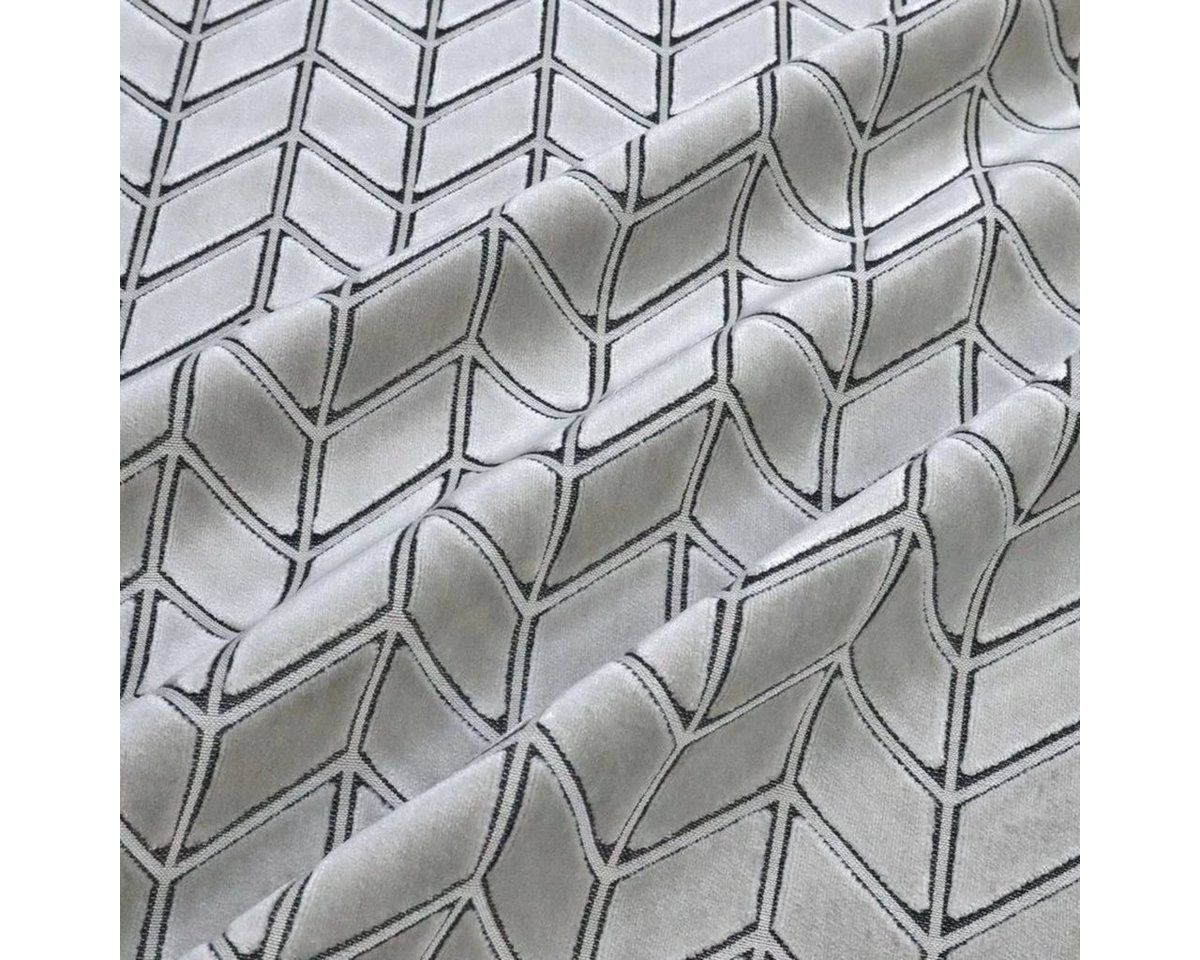 Thumbnail - Stofferia Stoff Polsterstoff Samt Jacquard Perplex Sediment, Breite 131 cm, Meterware