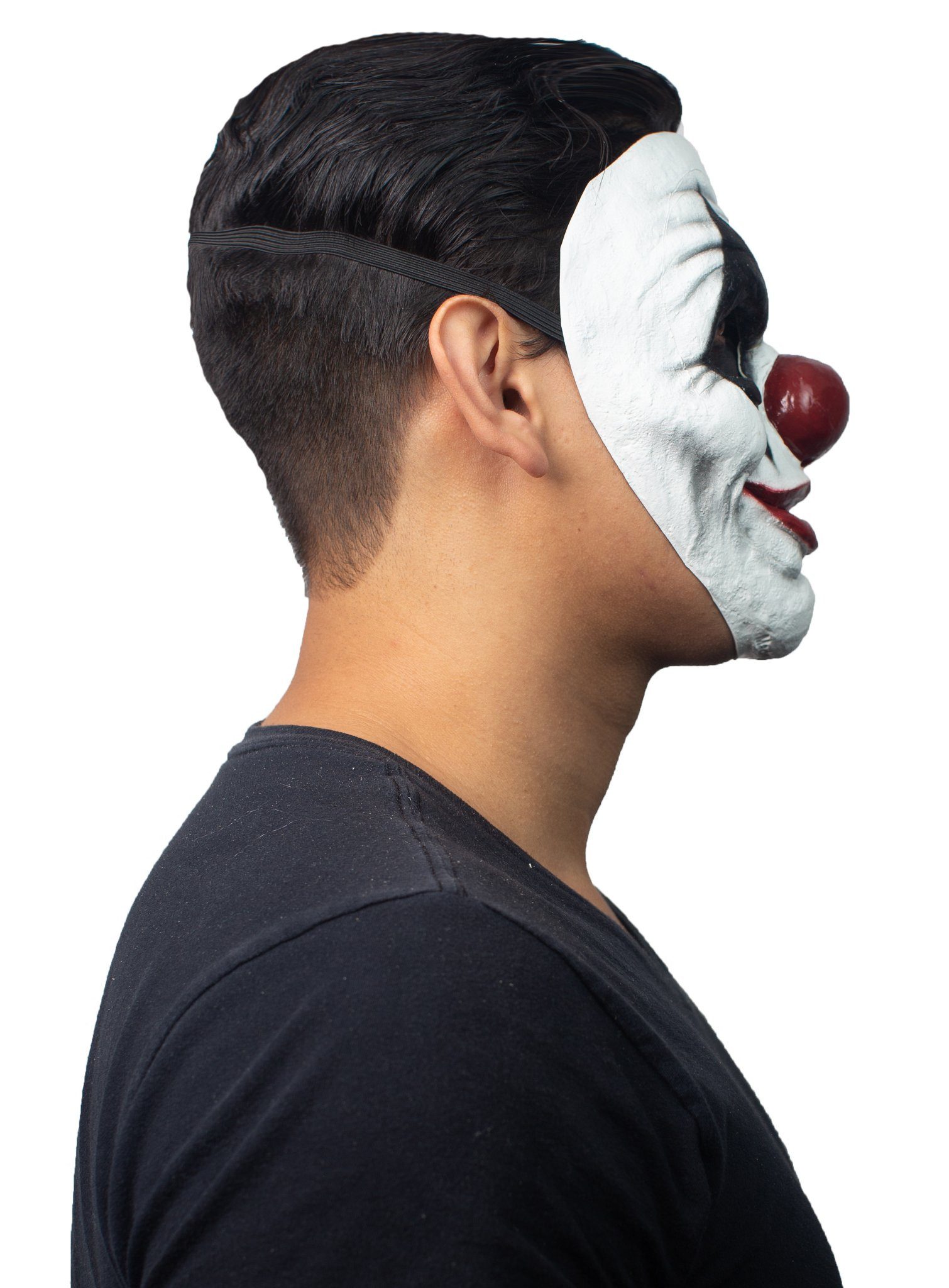 Baralan Verkleidungsmaske Clown Halbmaske Maske für Karneval Faschingskostüm, Günstige Horrormaske aus Latex mit Gummibund
