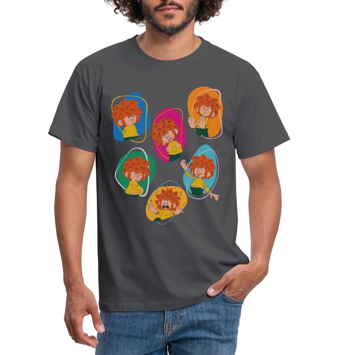 Spreadshirt T-Shirt Pumuckl Zeigt Verschiedene Emotionen Männer T-Shirt (1- günstig online kaufen