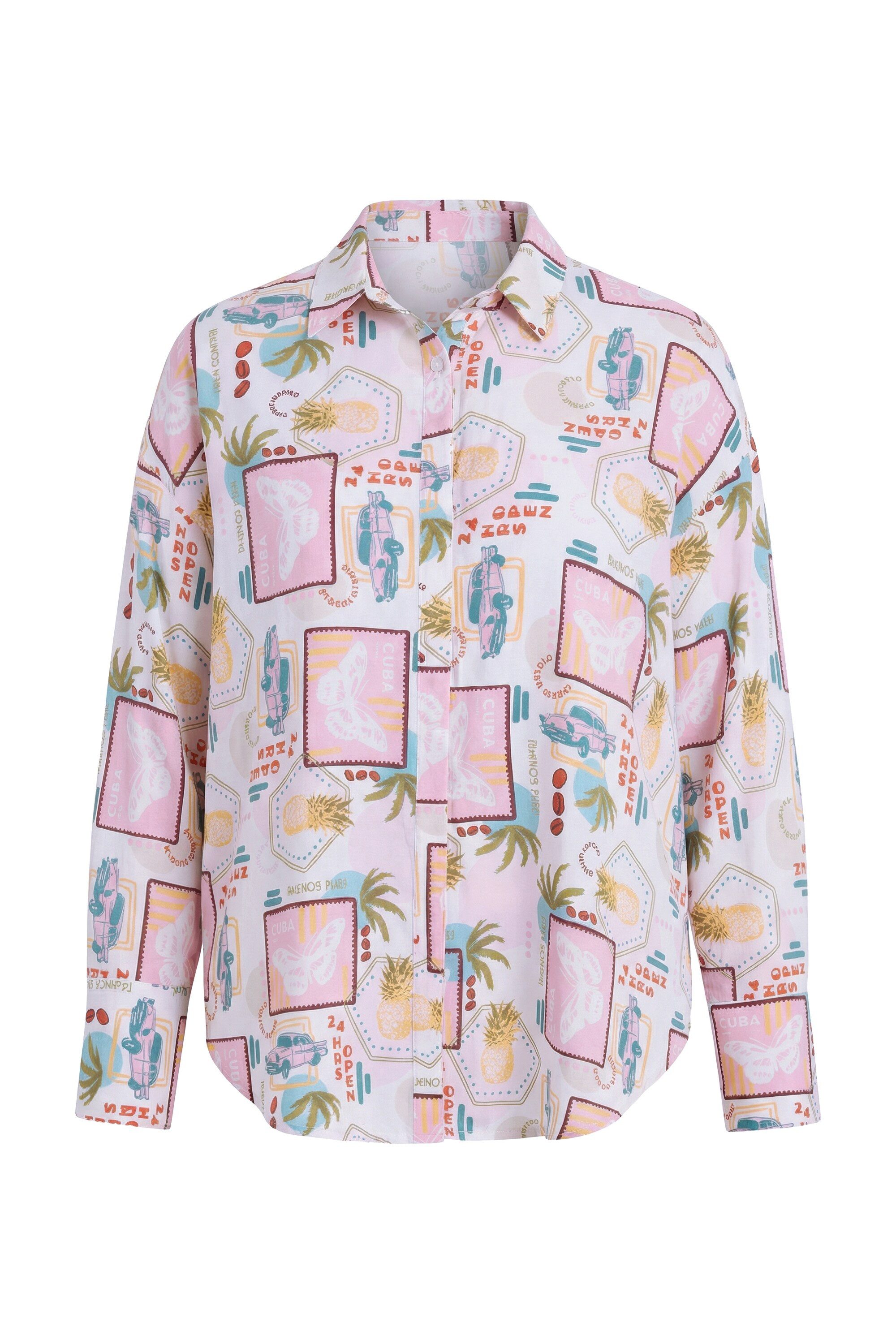 Hemdbluse Hemdbluse oversized Patch-Print