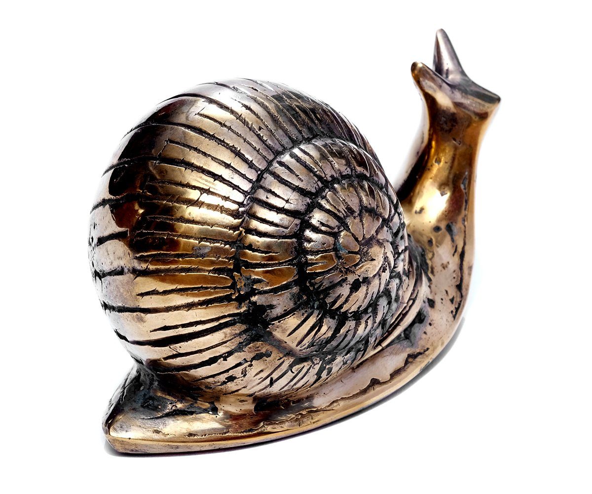 versilbert Silber Tierfigur Metall Skulptur Handmade Schnecke Dekofigur Dekofigur Gartenschnecke Figuren Schnecken Figur Deko Brillibrum