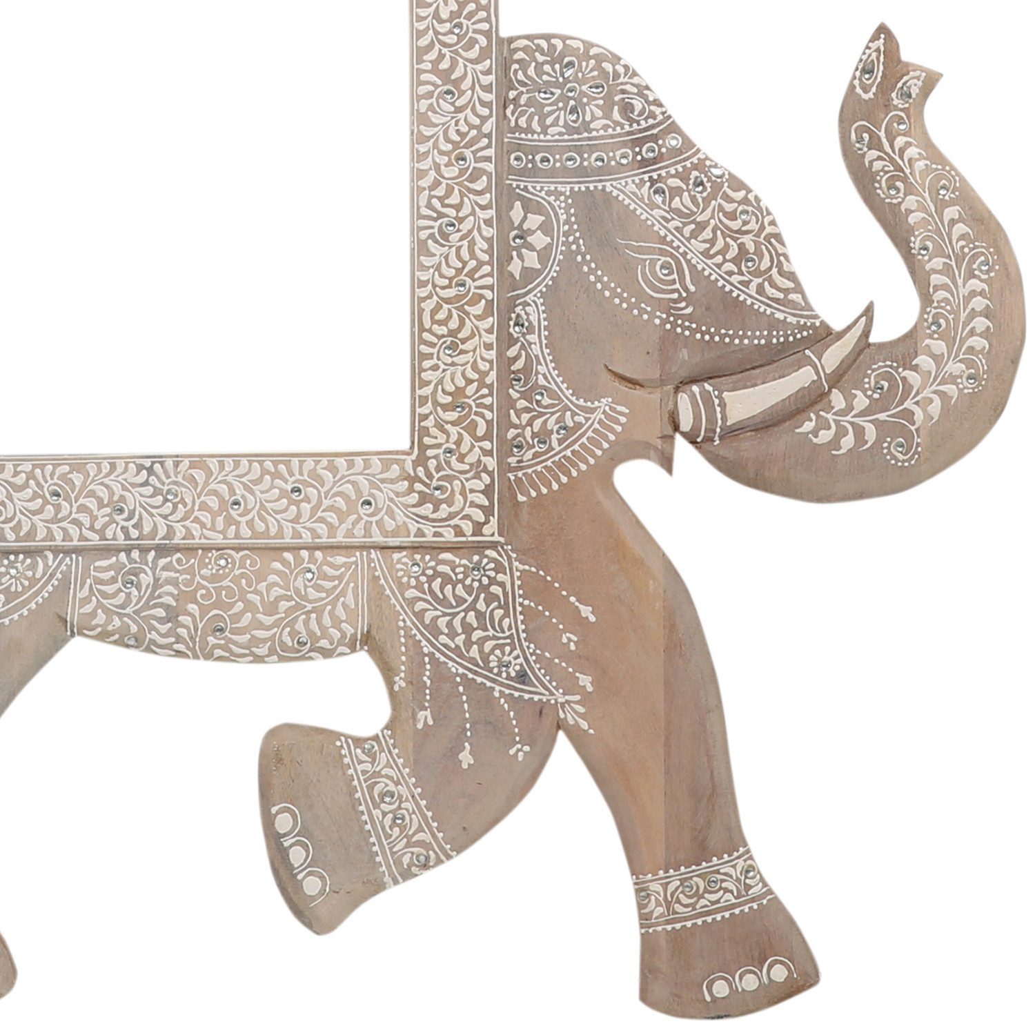 Marrakesch Orient & Mediterran Interior Wandspiegel Boho Wandspiegel Akshara handgefertigt aus Holz in Natur 75 cm modern (1-St), Wandspiegel