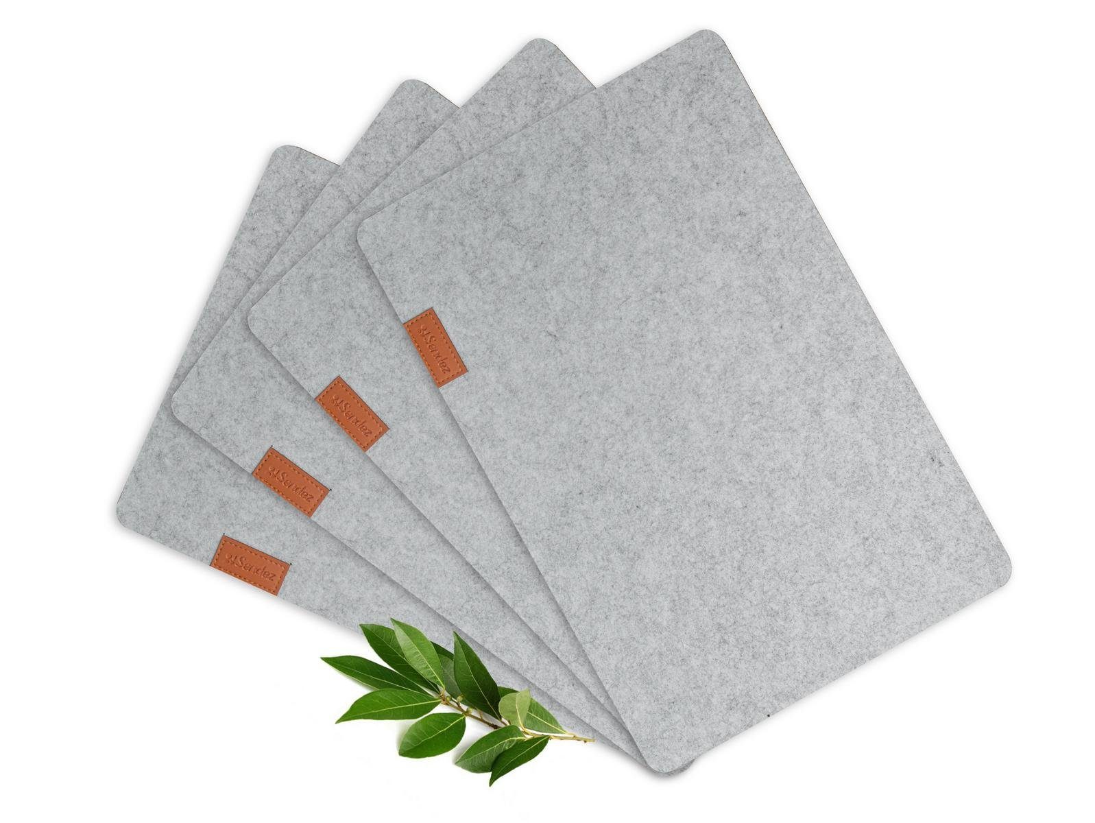 Sendez Презентационные тарелки 4 Tischuntersetzer aus Filz 43x23cm Platzmatte Telleruntersetzer, Zubehör für Teller, 4-tlg.