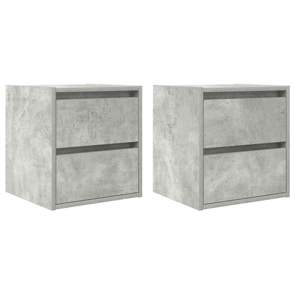 Nachttisch Wand-Nachttische 2 Stk. Betongrau 38x34x40 cm