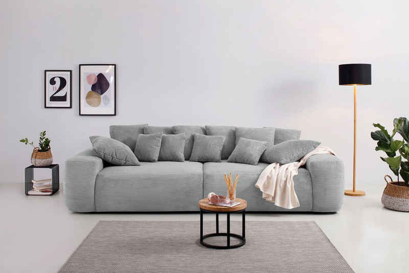 Home affaire Big-Sofa Glamour, Boxspringfederung, Breite 302 cm, Lounge Sofa mit vielen losen Kissen