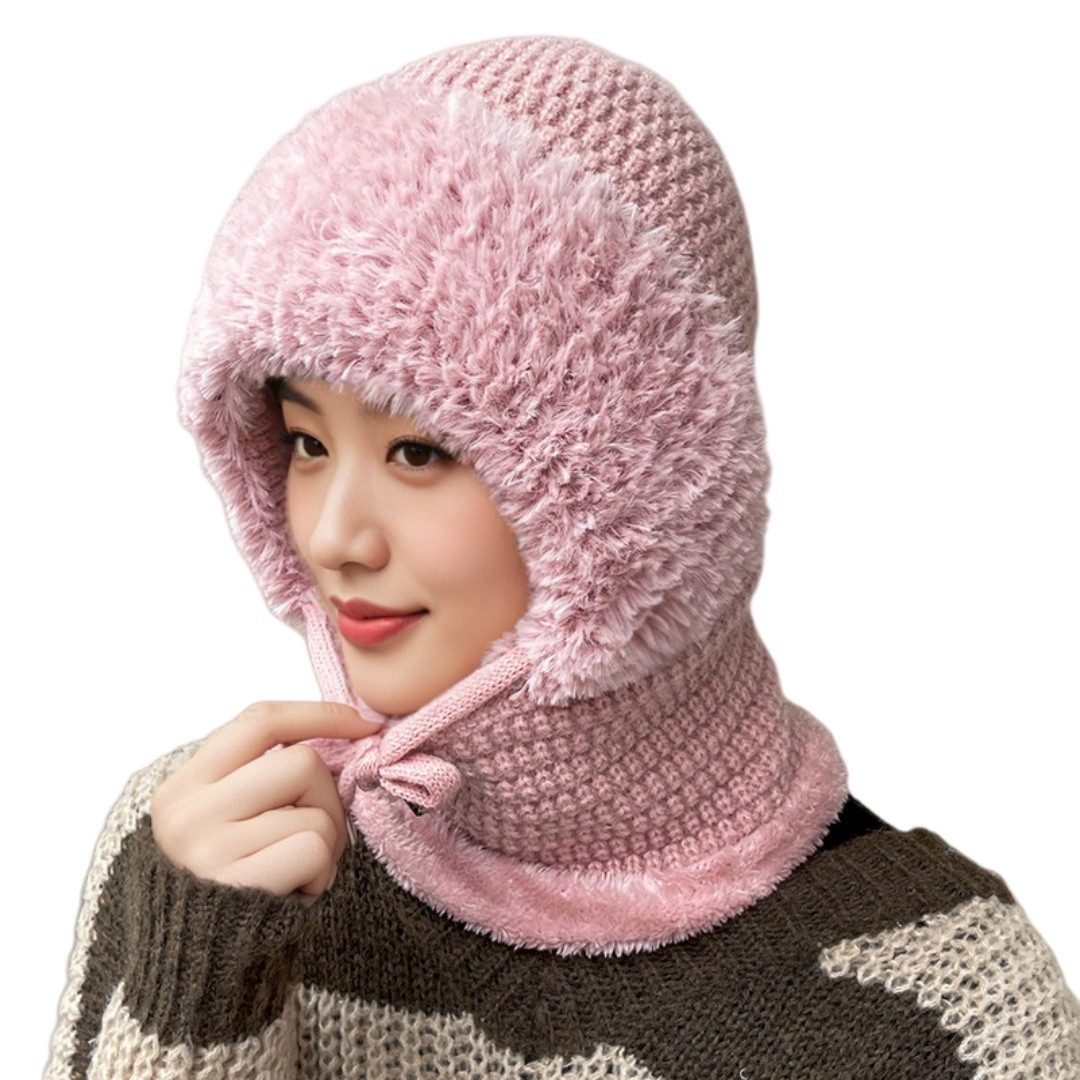 nsihing Sturmhaube 3 in 1 Beanie Mütze für Damen,Strick Sturmhaube Winddicht Wintermütze (Winter Warme Strickmütze mit Schal & Gesichtsmaske) für Outdoor Skifahren Wandern Winter Geschenk