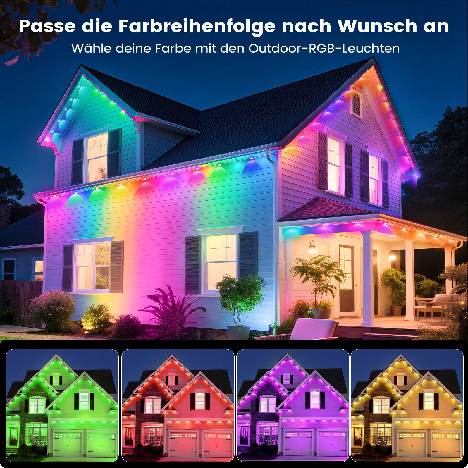 Elegear LED-Lichterkette Permanente Außenbeleuchtung Weihnachtsdeko 15M mit günstig online kaufen