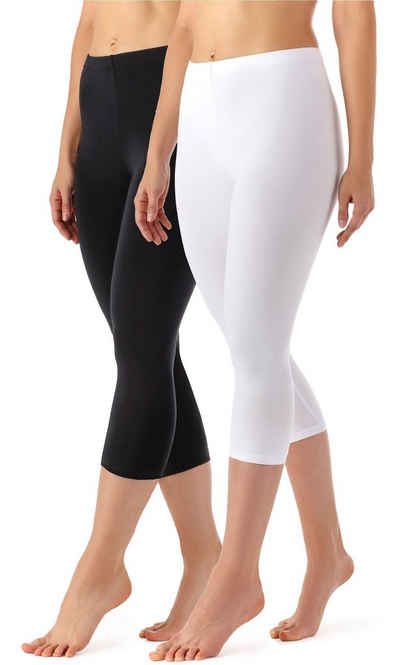 Merry Style Leggings Damen Caprihose 3/4 Hose MS10-144 (2-tlg) aus Viskose, elastischer Bund