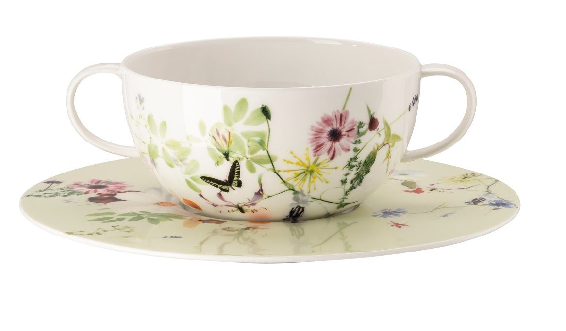 Rosenthal Suppenschale Brillance Grand Air Suppentasse 2tlg., Porzellan, (Suppentassen)