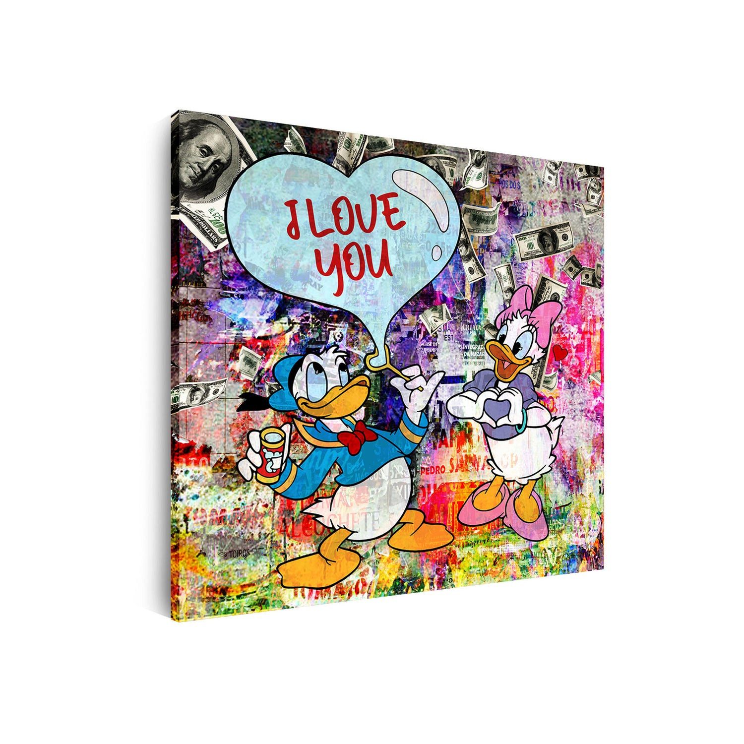 Artedinoi Leinwandbild Duck I Love You Comic Leinwandbild Wandbild Deko Kun günstig online kaufen