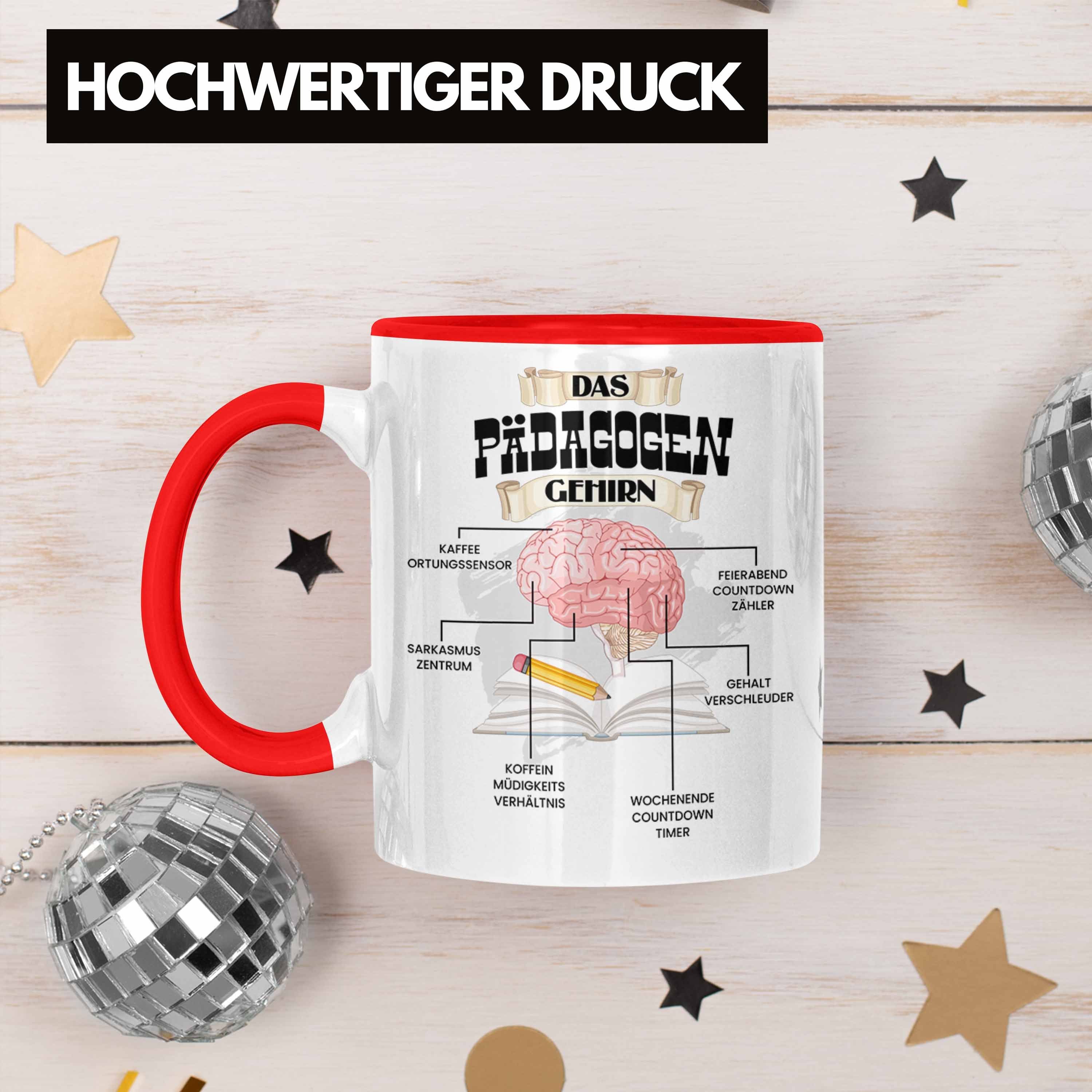 Pädagogen Trendation Geschenk Rot Spruch Pädagogen Tasse Trendation für Lustiges Be Tasse -