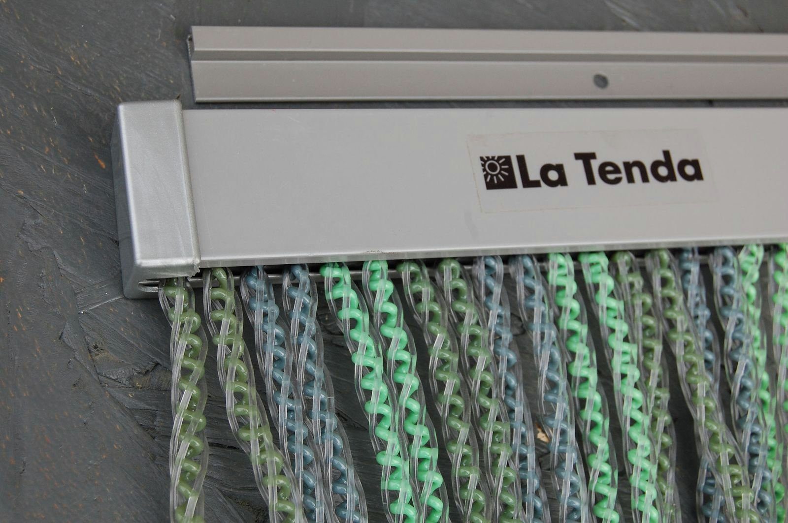 kürzbar AREZZO Länge La x La - cm, 3 Breite 210 PVC Tenda grün, 90 und individuell Streifenvorhang Tenda Insektenschutz-Vorhang