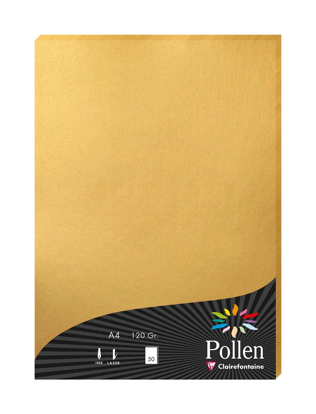 CLAIREFONTAINE Briefumschlag 10x Papier A4 120g 50 Blatt - Gold 4200C, Bogen