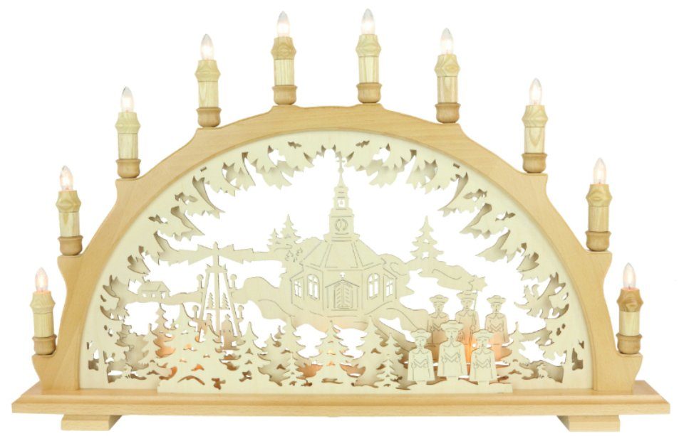 Osterhase Lenk und Sohn Schwibbogen Seiffener Kirche