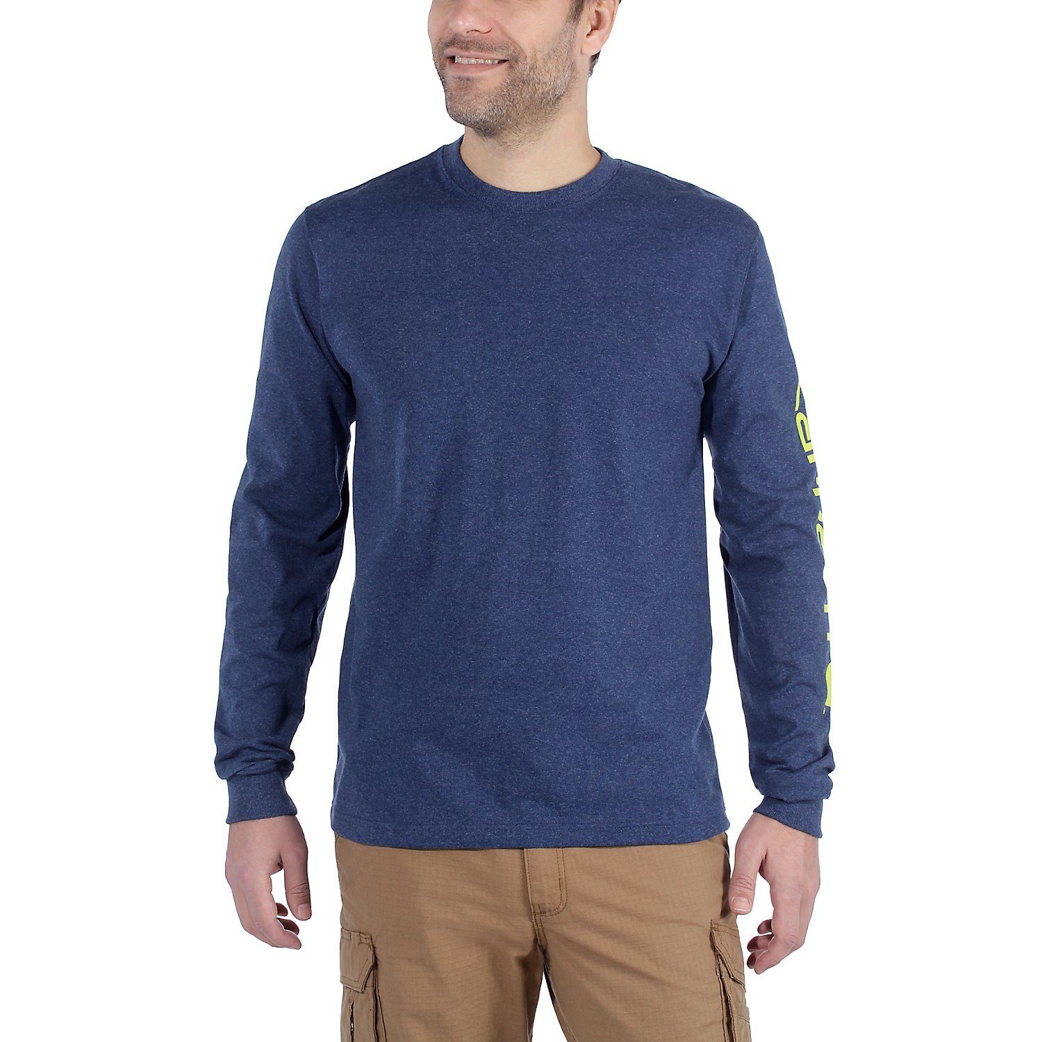 Carhartt Longsleeve Logo Schwerer Jersey Cobalt Blue