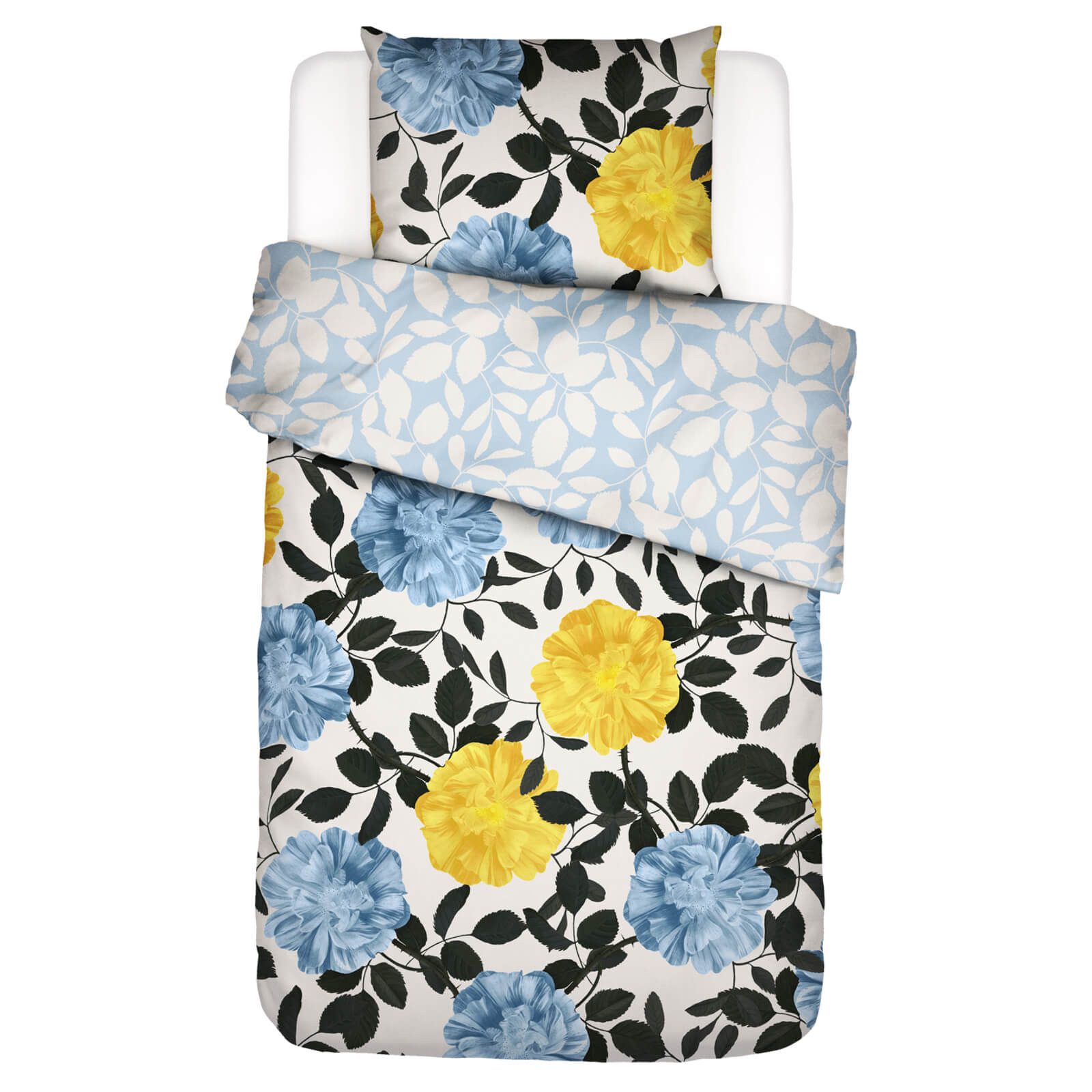 Essenza Bettwäsche Bloom With a view Bright White, Perkal, 2 teilig, Floral, Blumig