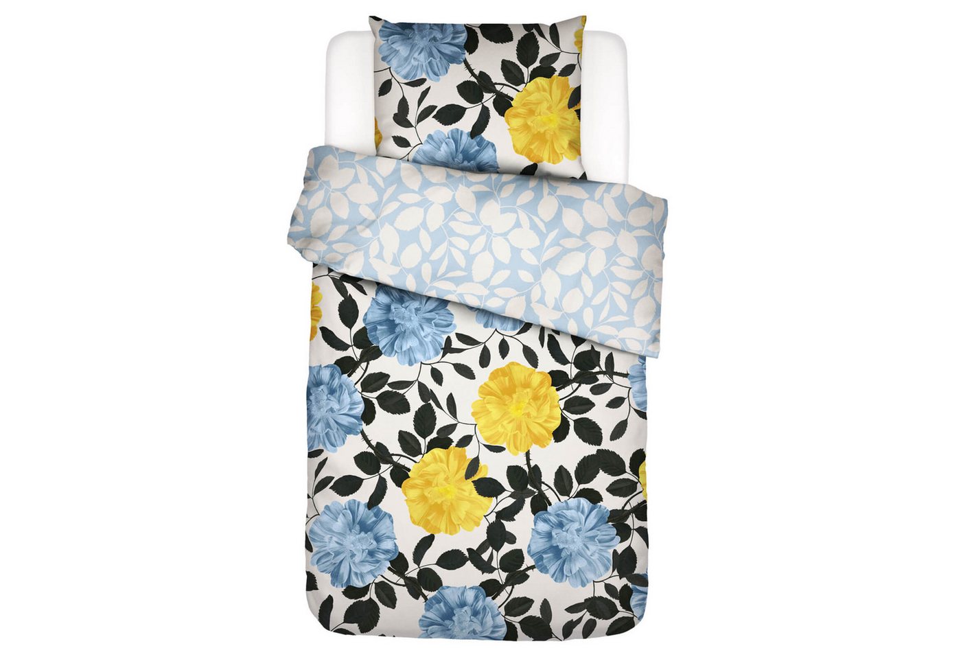 Essenza Bettwäsche Bloom With a view Bright White, Perkal, 2 teilig, Floral, Blumig