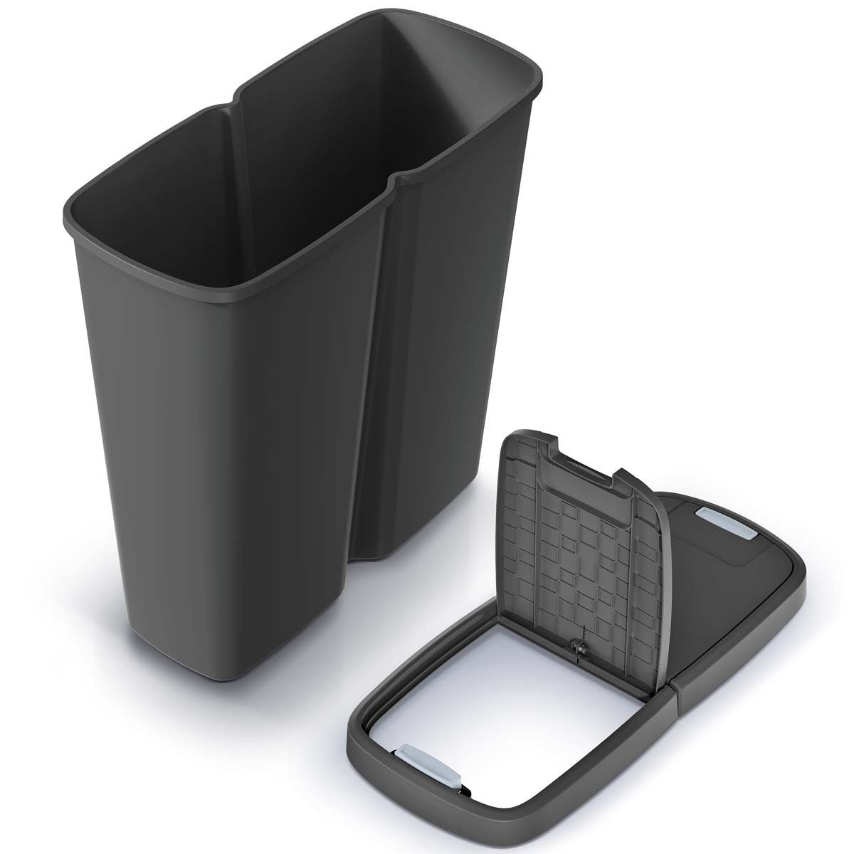 monzana Mülleimer, Mülleimer Küche 50L Abfalleimer Mülltrenner Büro Papierkorb