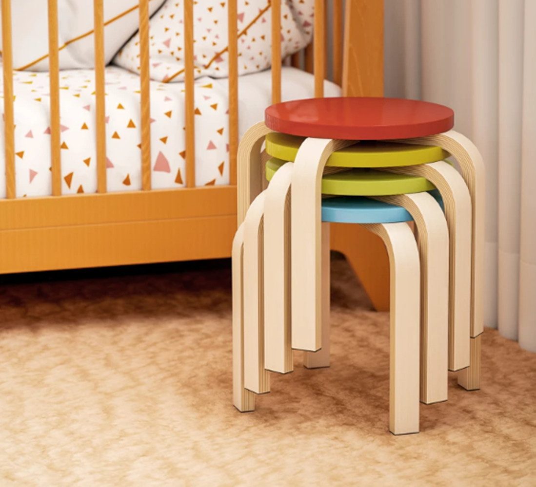 XDeer Sitzhocker 4 Sitzhocker Stapelhocker,Bunt 36B günstig online kaufen